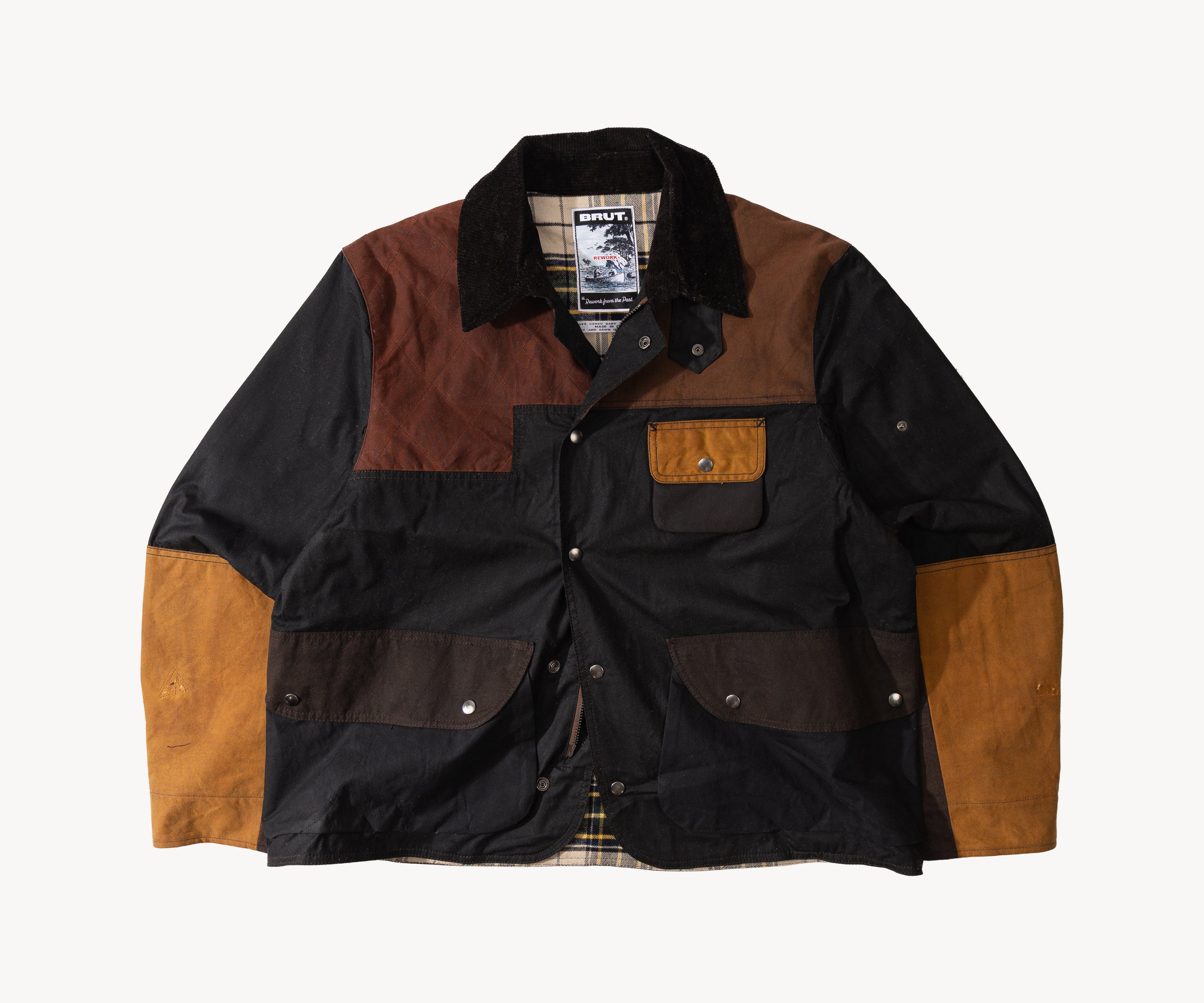 REWORK® STORMFISHER WAX JACKET - N° 043 Coats & Jackets X-LARGE / BROWN - BRUT Clothing US