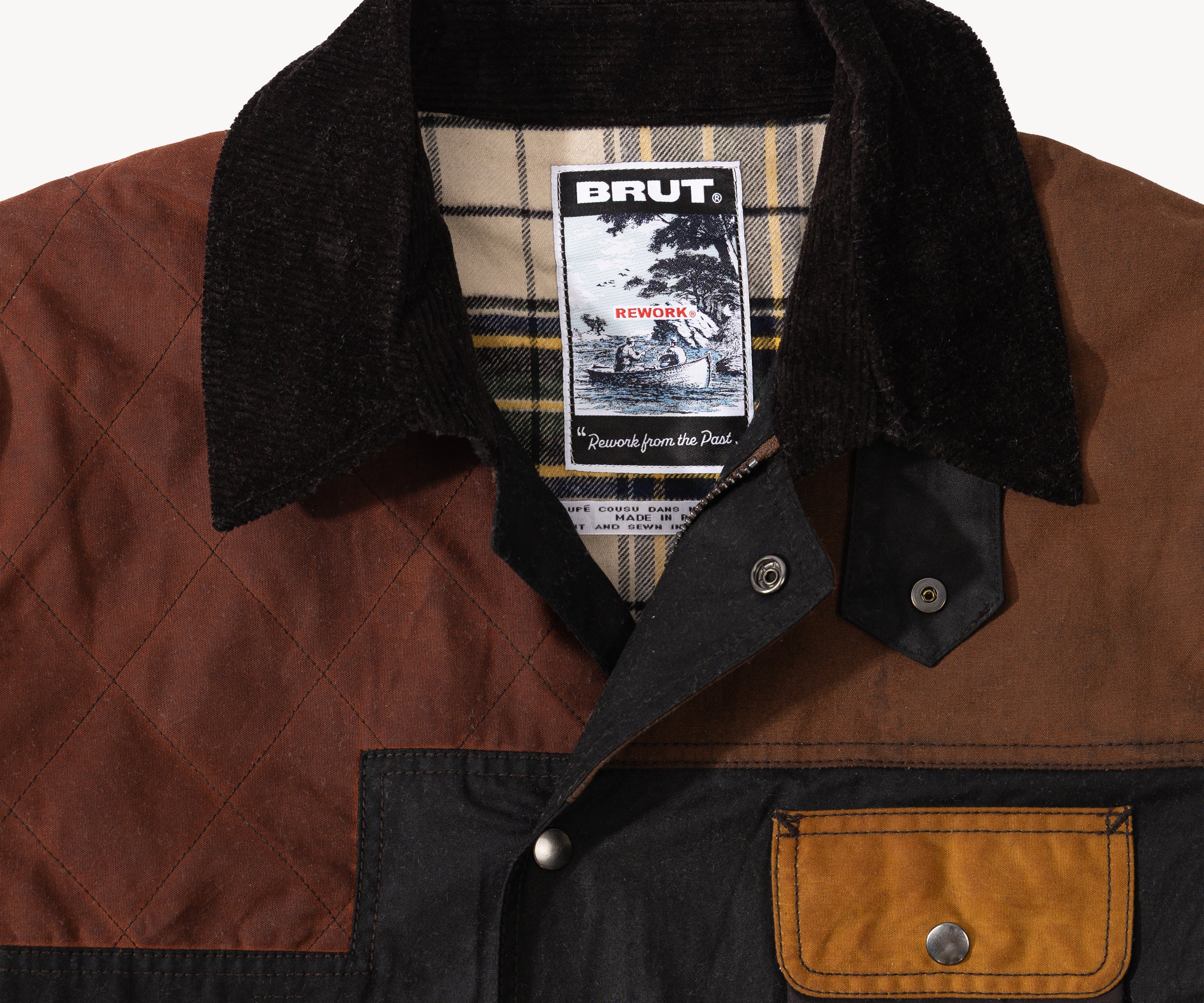 REWORK® STORMFISHER WAX JACKET - N° 043 Coats & Jackets X-LARGE / BROWN - BRUT Clothing US