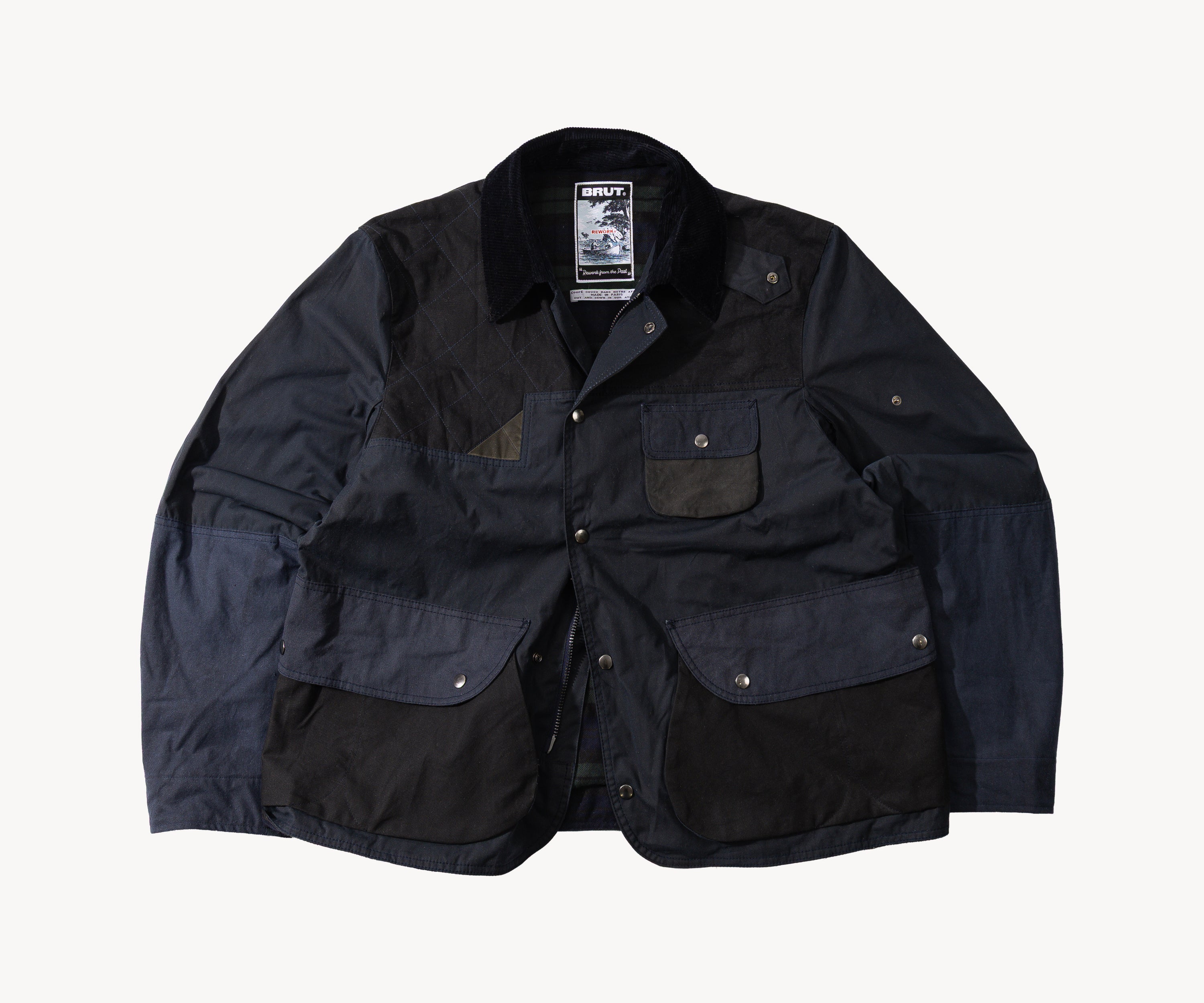 REWORK® STORMFISHER WAX JACKET - N° 046 Coats & Jackets X-LARGE / BLUE - BRUT Clothing US