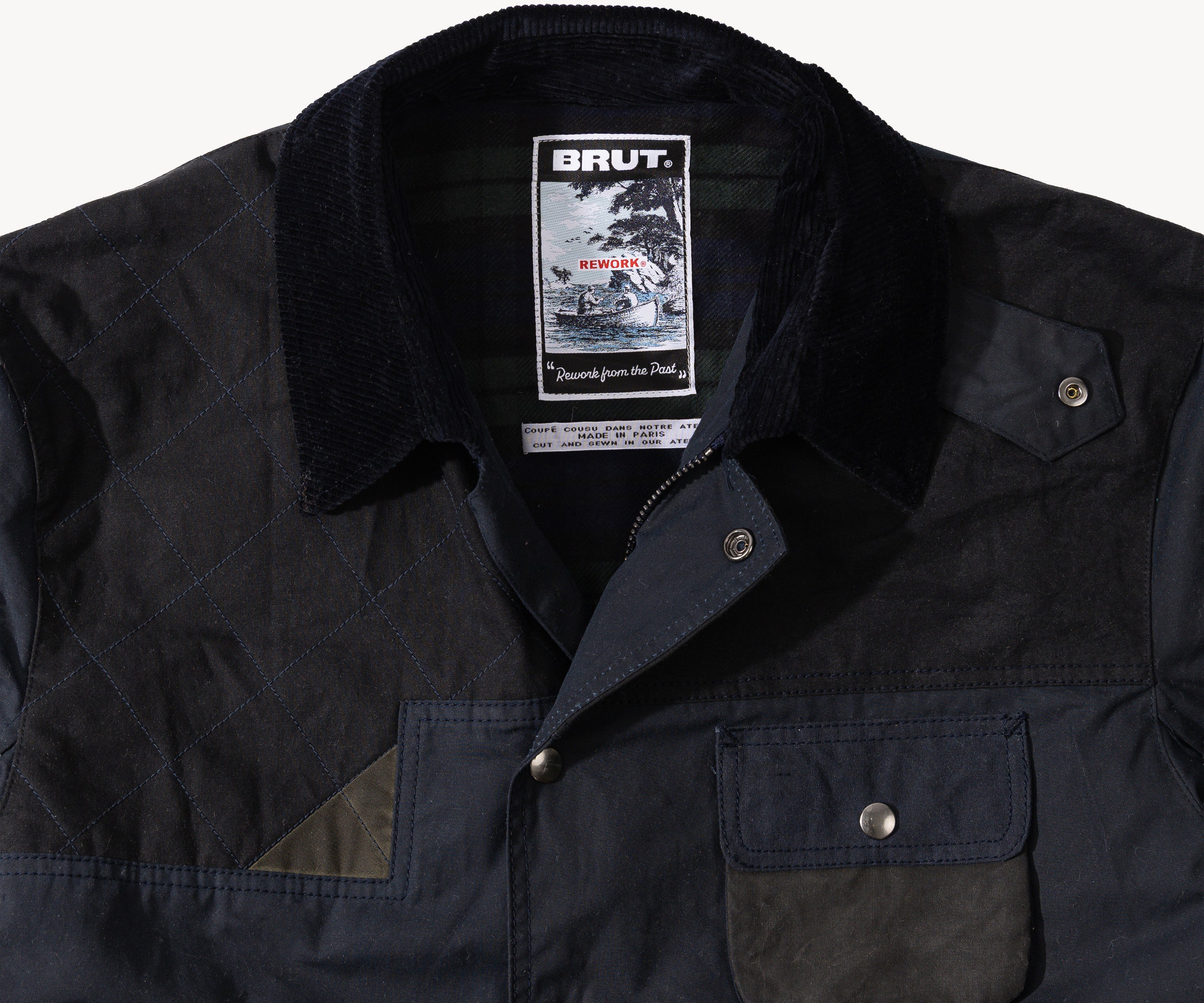 REWORK® STORMFISHER WAX JACKET - N° 046 Coats & Jackets X-LARGE / BLUE - BRUT Clothing US