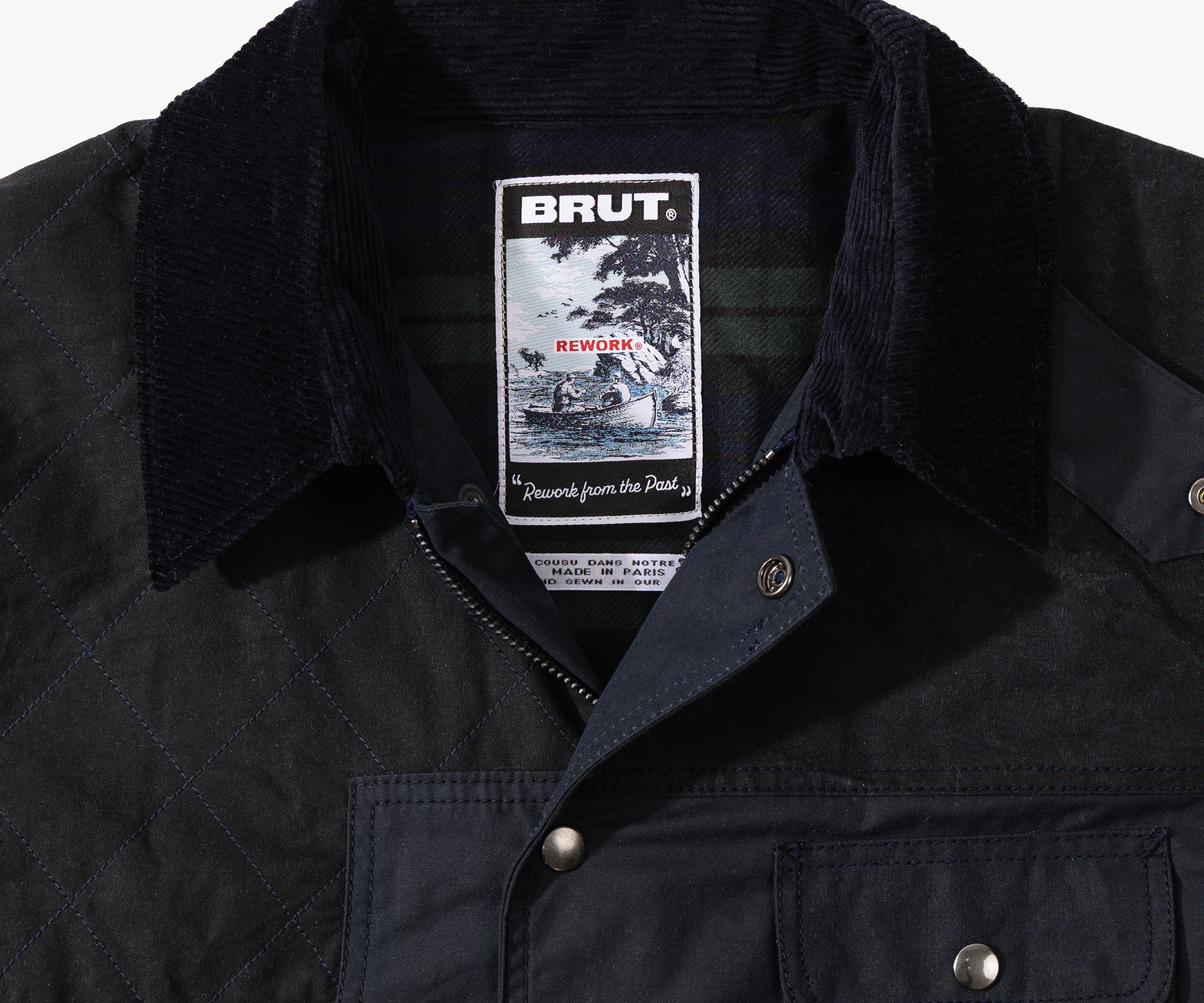 REWORK® STORMFISHER WAX JACKET - N° 047 Coats & Jackets X-LARGE / BLUE - BRUT Clothing US