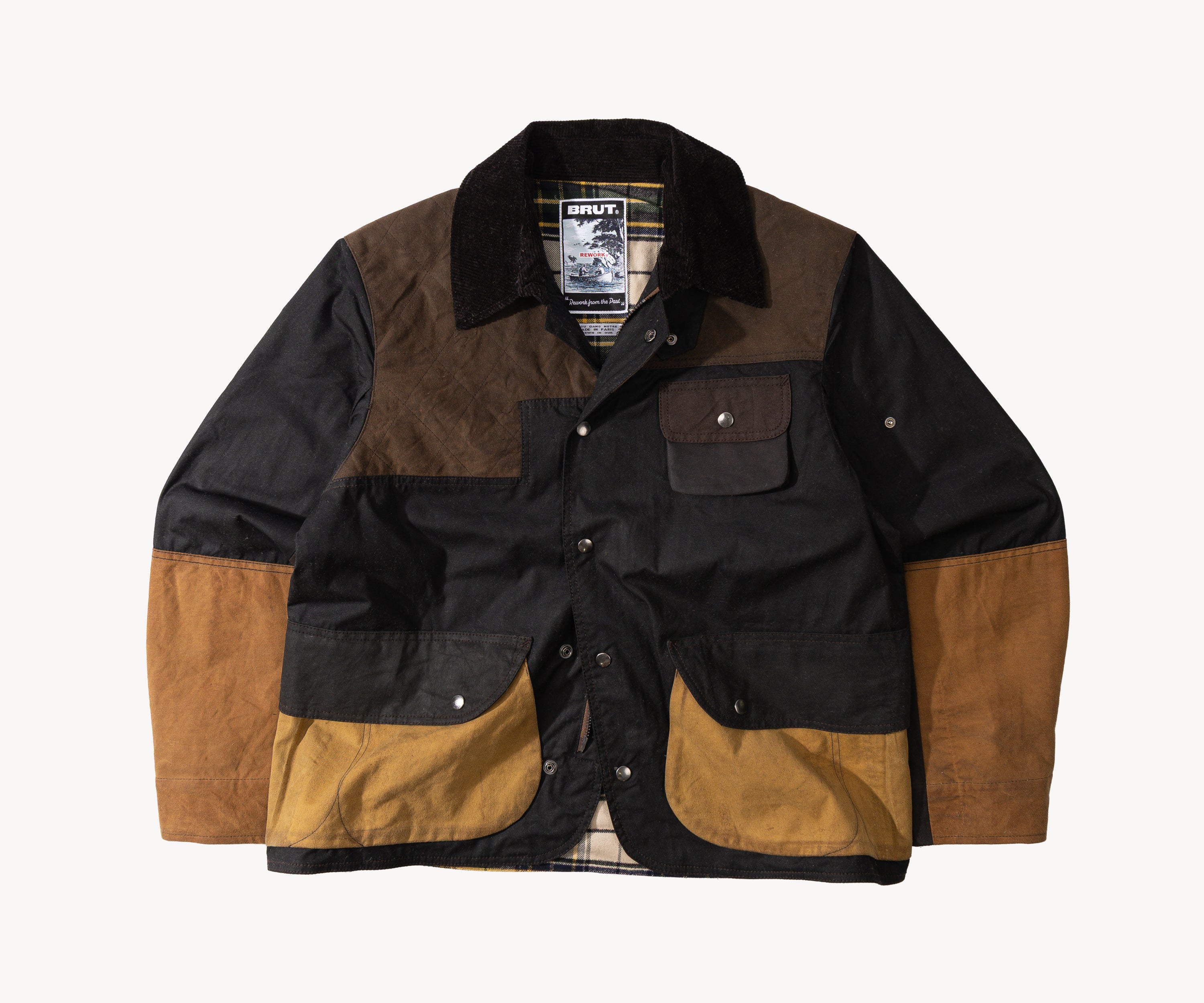 REWORK® STORMFISHER WAX JACKET - N° 002 Coats & Jackets SMALL / BROWN - BRUT Clothing US