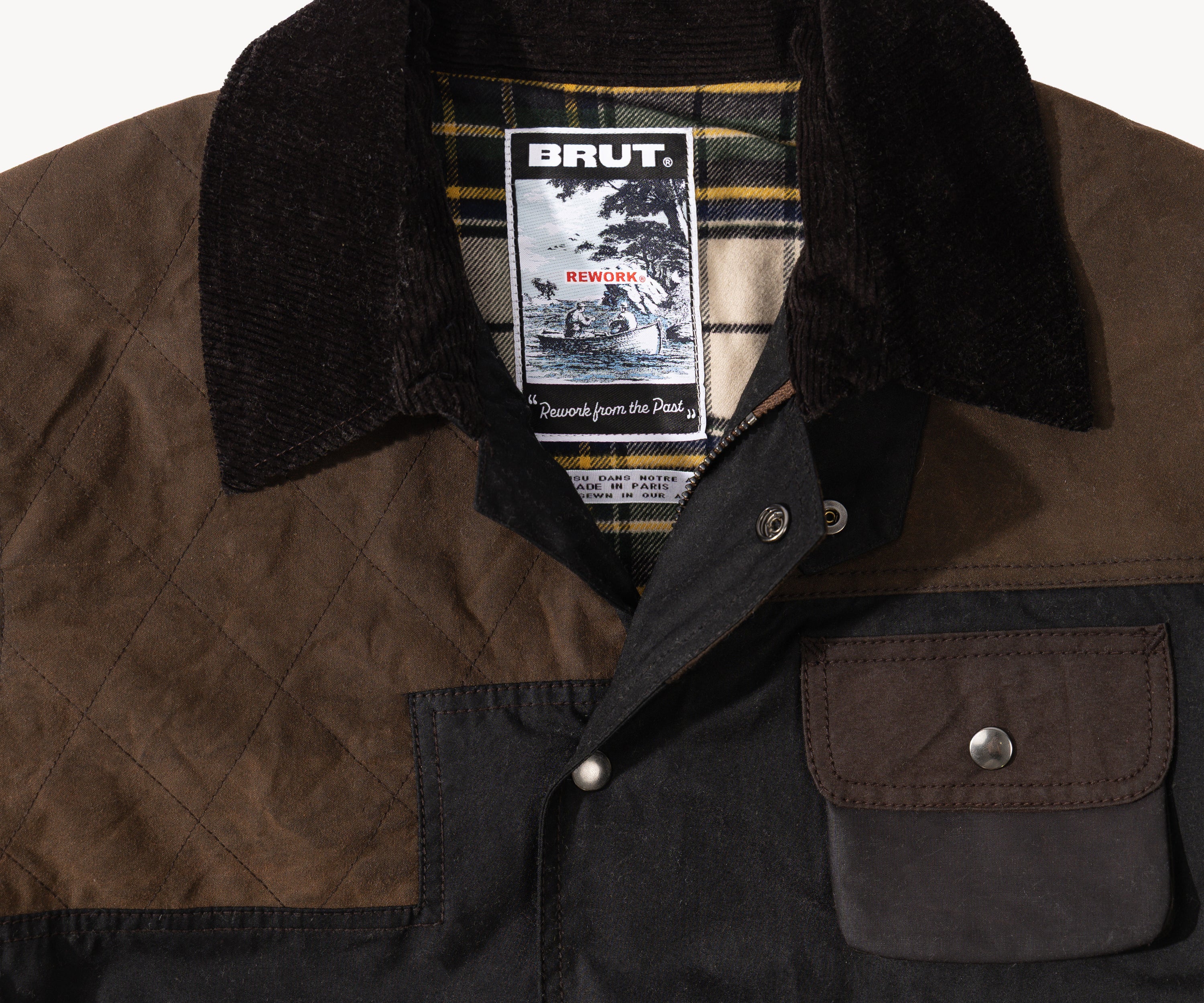 REWORK® STORMFISHER WAX JACKET - N° 002 Coats & Jackets SMALL / BROWN - BRUT Clothing US