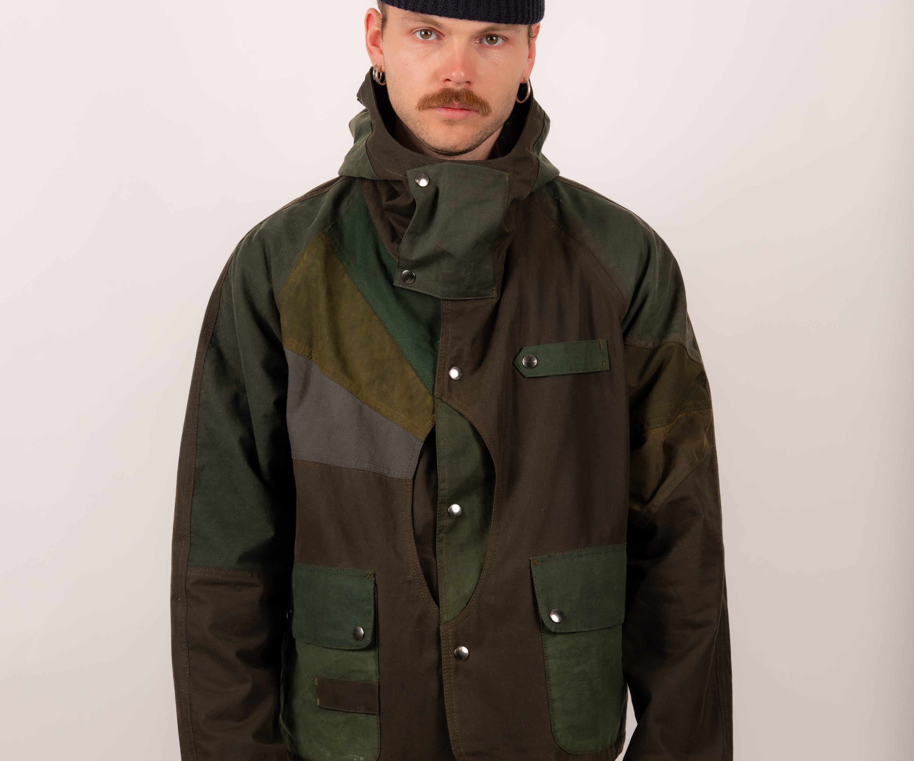 REWORK® FULLMOON WAX JACKET - N° 002 Coats & Jackets SMALL / GREEN - BRUT Clothing US