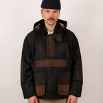 REWORK® POP-OVER WAX JACKET - N° 012 Coats & Jackets BROWN / MEDIUM - BRUT Clothing US