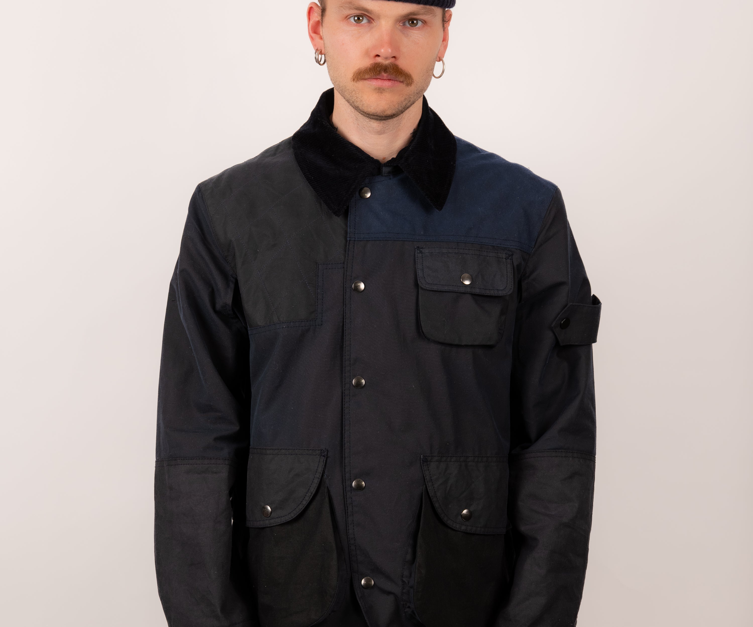 REWORK® STORMFISHER WAX JACKET - N° 008 Coats & Jackets SMALL / BLUE - BRUT Clothing US