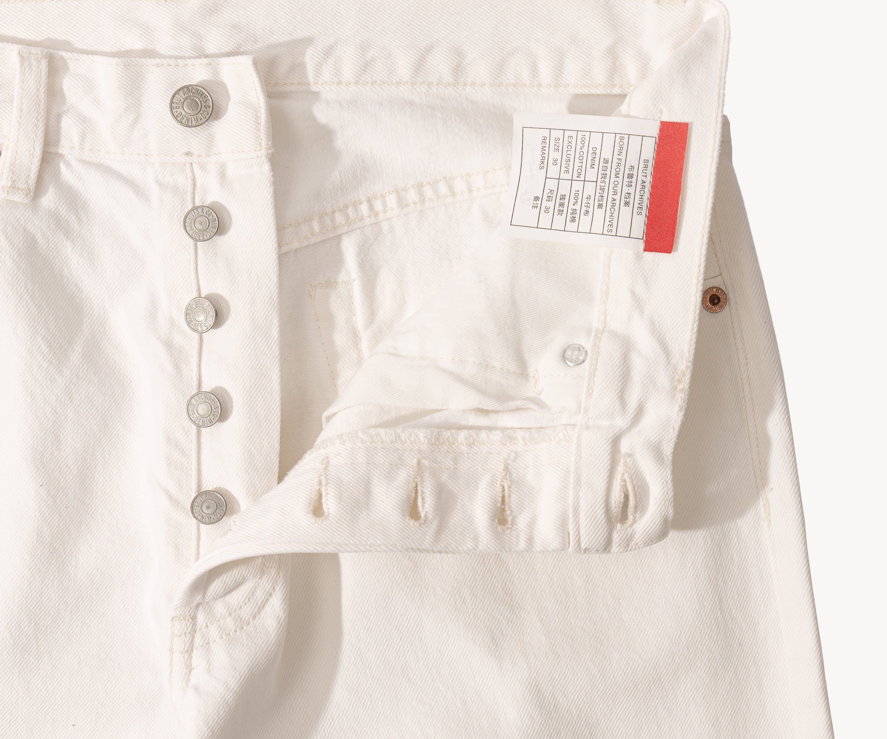 THE NATURAL DENIM Pants US26 / WHITE - BRUT Clothing US