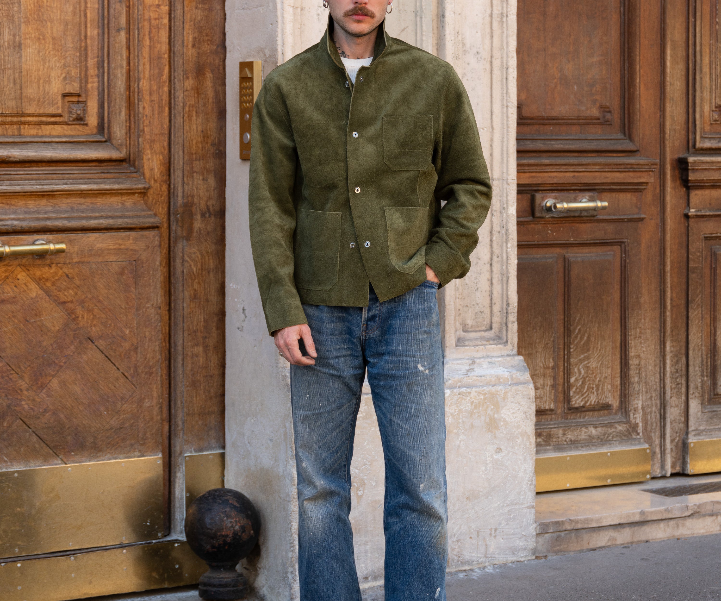 THE LEATHER TOOLS JACKET Coats & Jackets SMALL / OLIVE GREEN - BRUT Clothing US