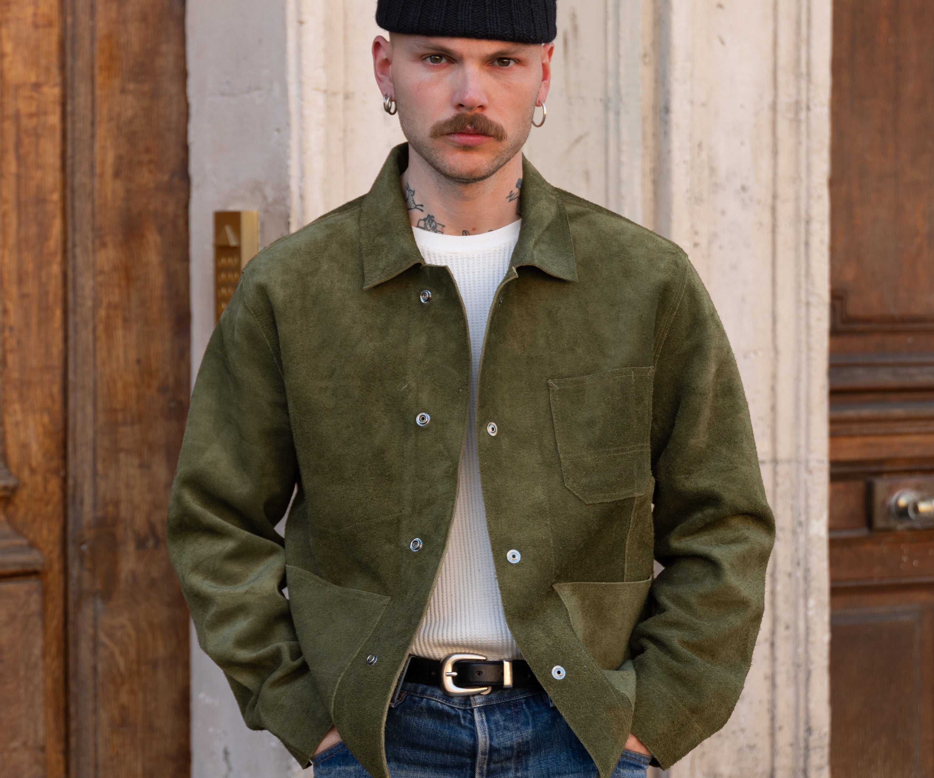 THE LEATHER TOOLS JACKET Coats & Jackets SMALL / OLIVE GREEN - BRUT Clothing US