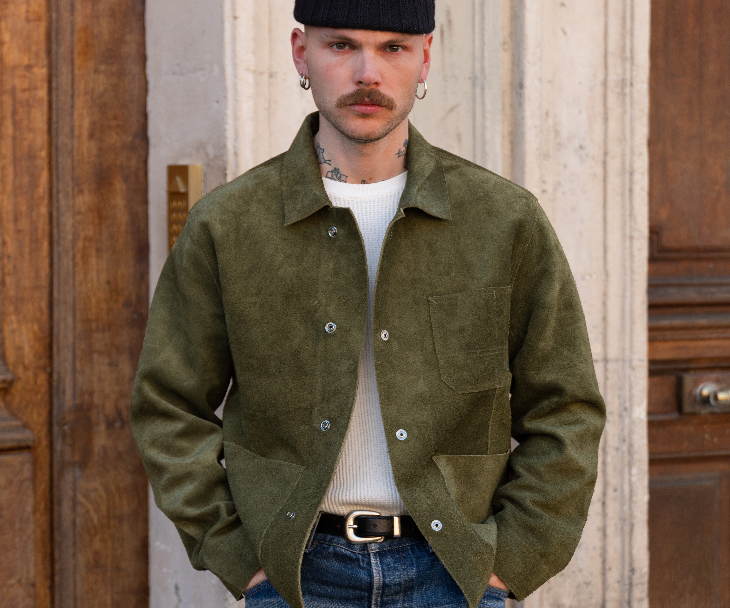THE LEATHER TOOLS JACKET Coats & Jackets SMALL / OLIVE GREEN - BRUT Clothing US