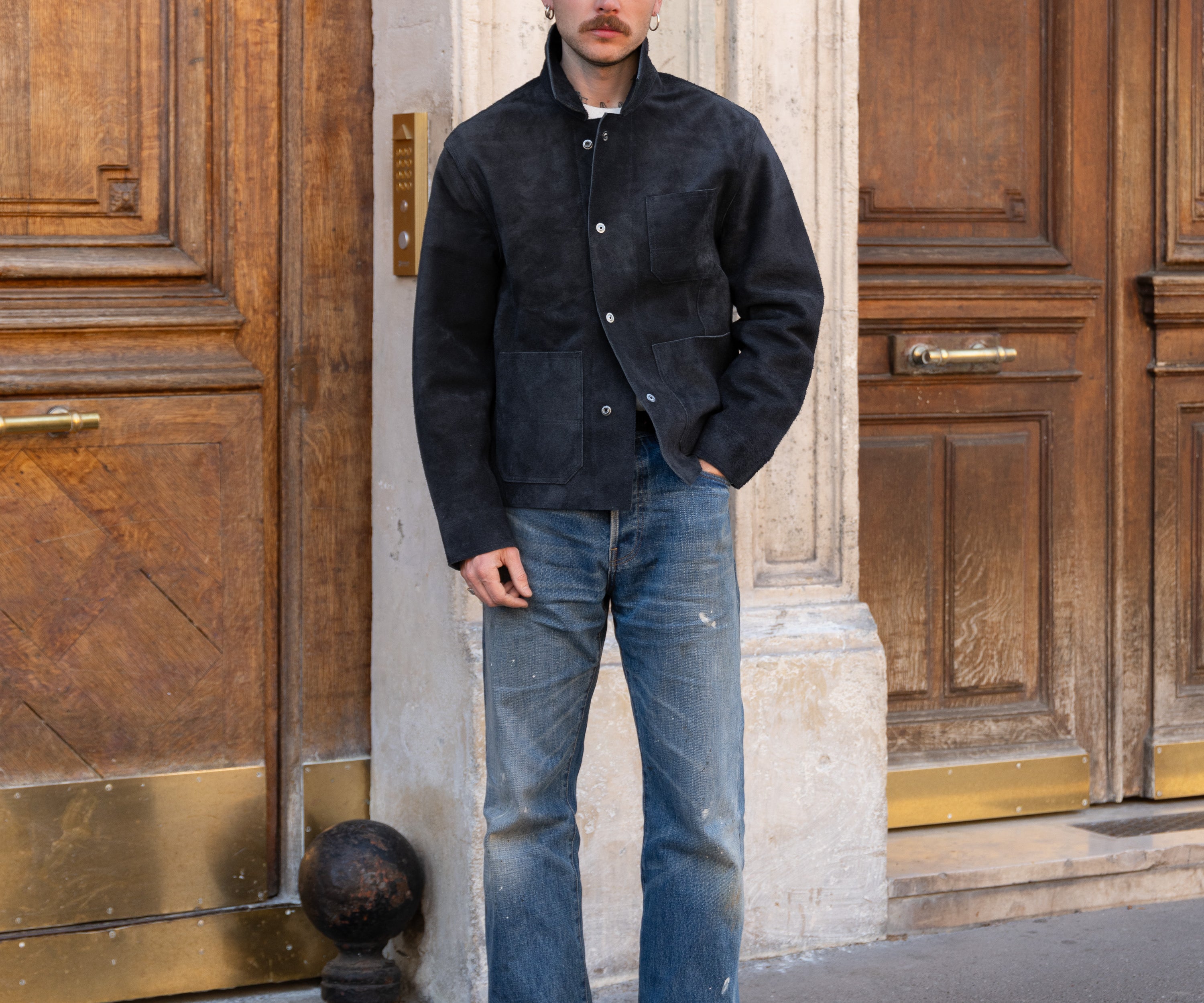 THE LEATHER TOOLS JACKET Coats & Jackets SMALL / NAVY - BRUT Clothing US