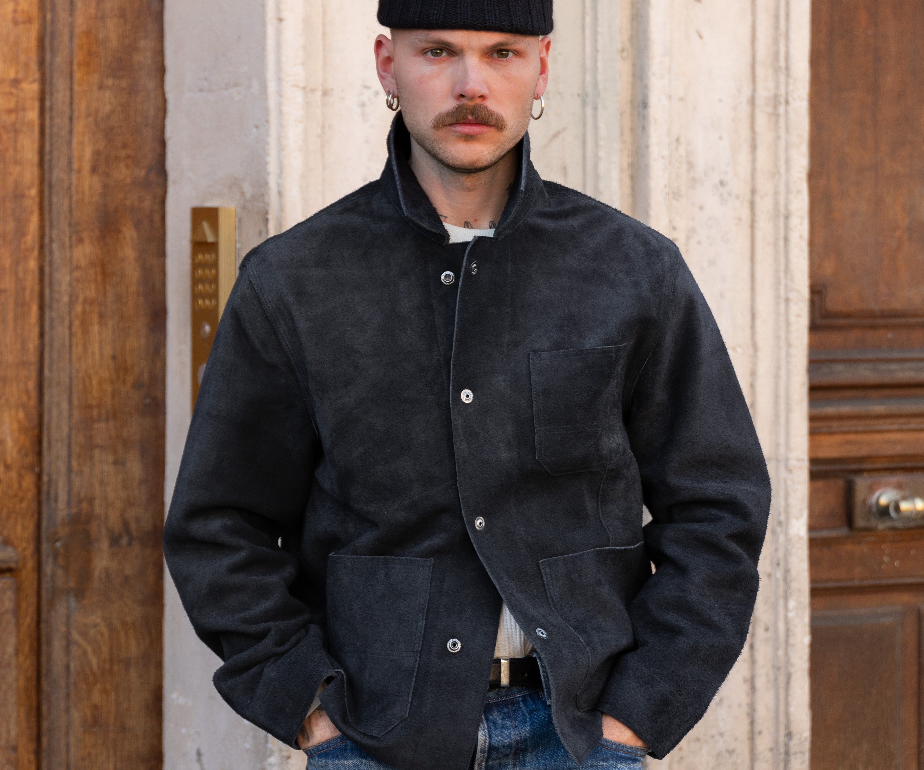 THE LEATHER TOOLS JACKET Coats & Jackets SMALL / NAVY - BRUT Clothing US