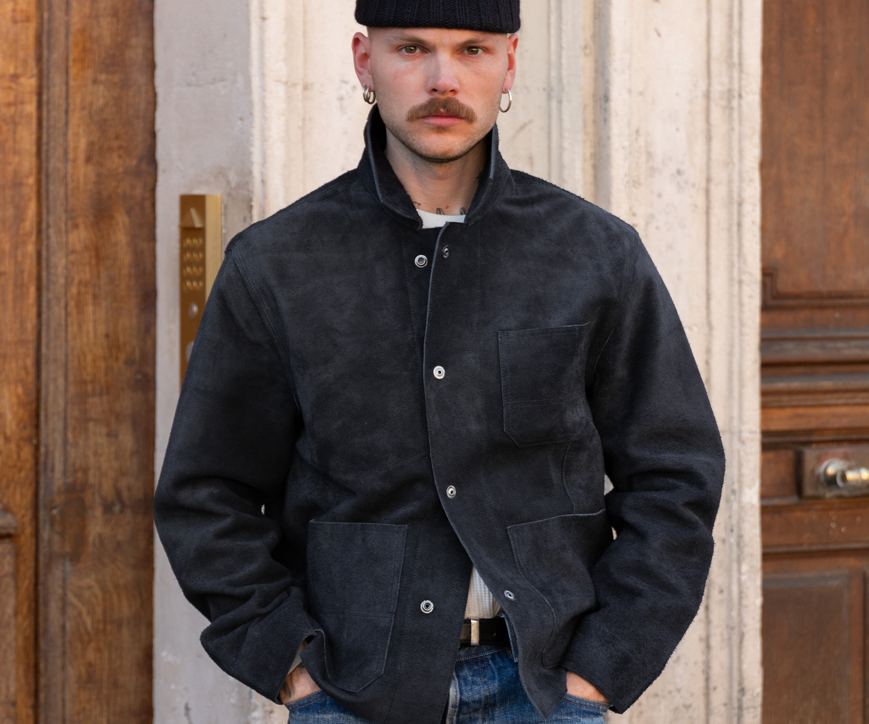 THE LEATHER TOOLS JACKET Coats & Jackets SMALL / NAVY - BRUT Clothing US