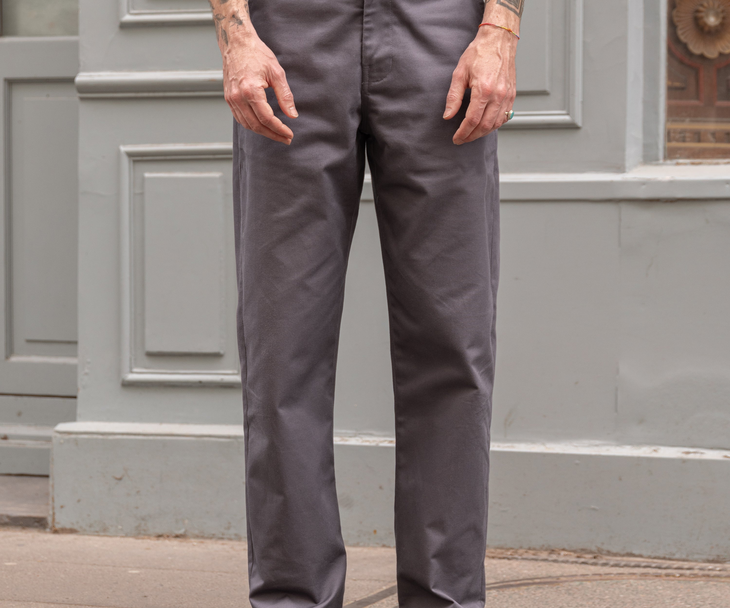 THE PLAIN FRONT PANTS Pants US26 / GREY - BRUT Clothing US