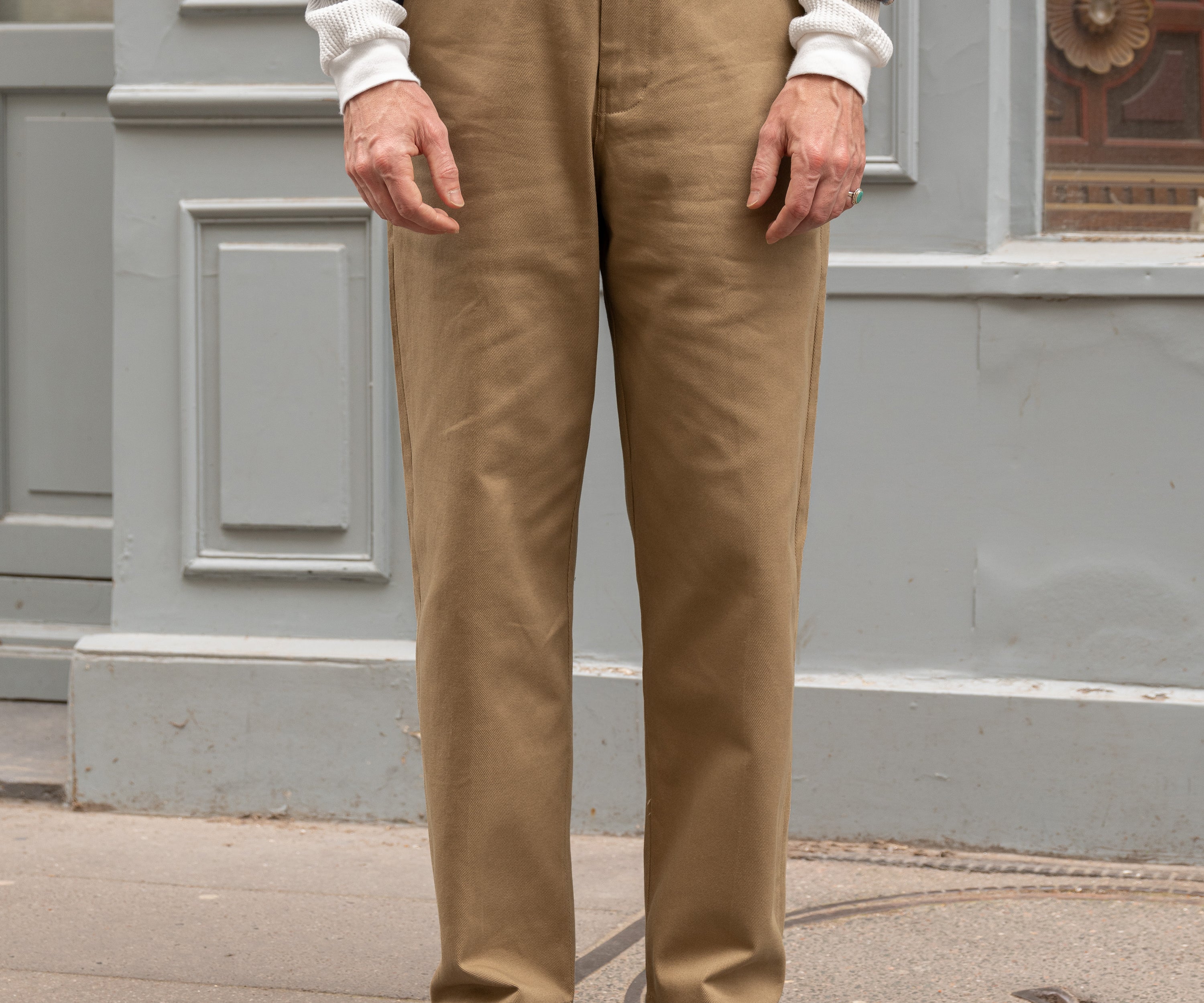 THE PLAIN FRONT PANTS Pants US26 / KHAKI HEAVY WEIGHT - BRUT Clothing US
