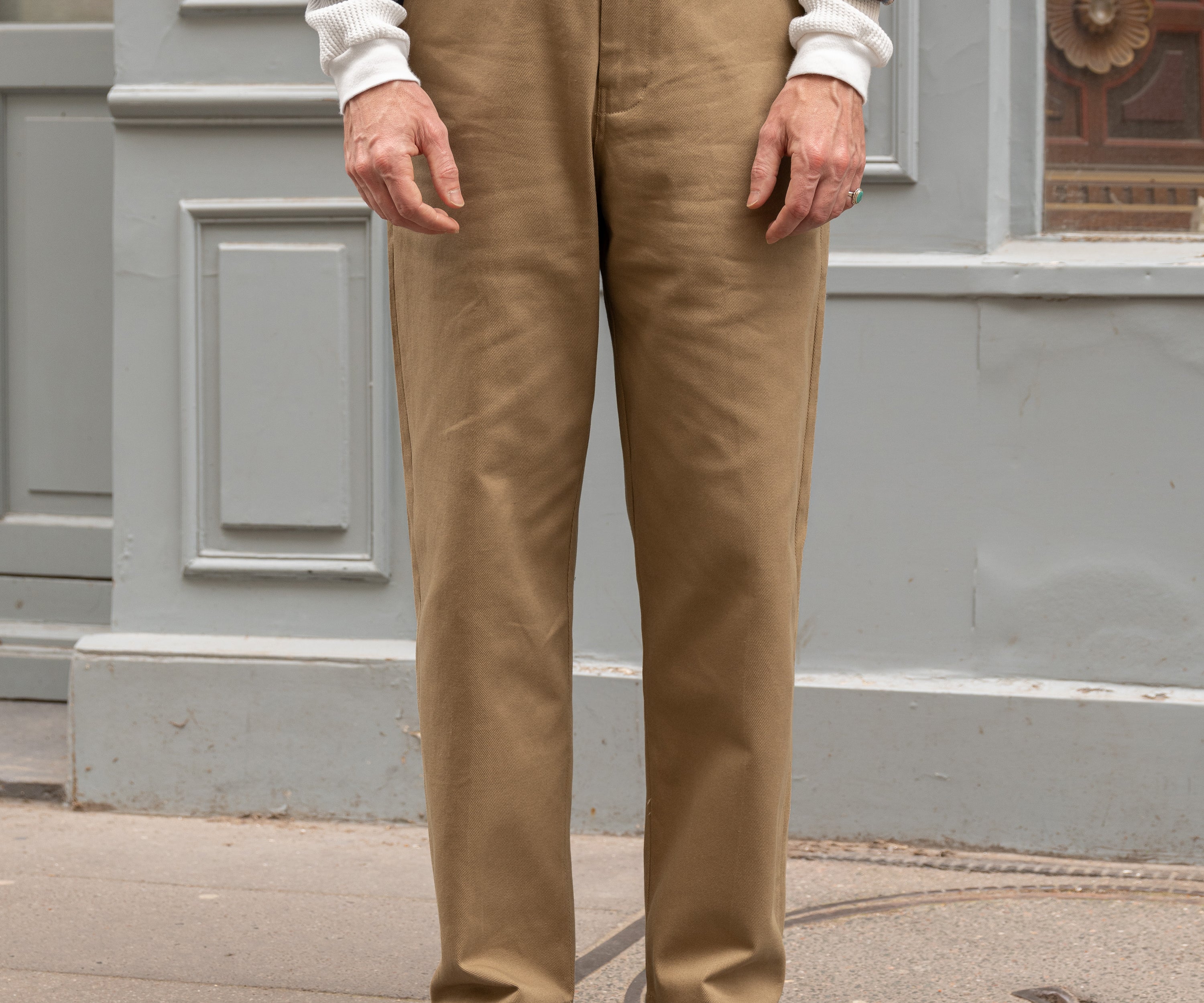 THE PLAIN FRONT PANTS Pants US26 / KHAKI HEAVY WEIGHT - BRUT Clothing US