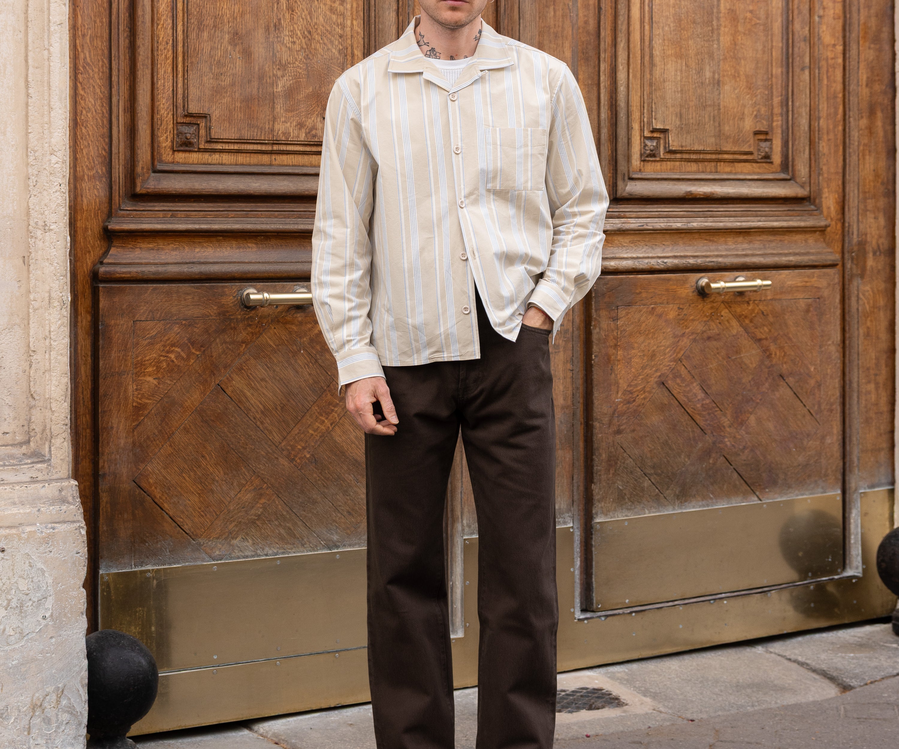 THE RETIREE SHIRT Shirts X-SMALL / BEIGE - BRUT Clothing US
