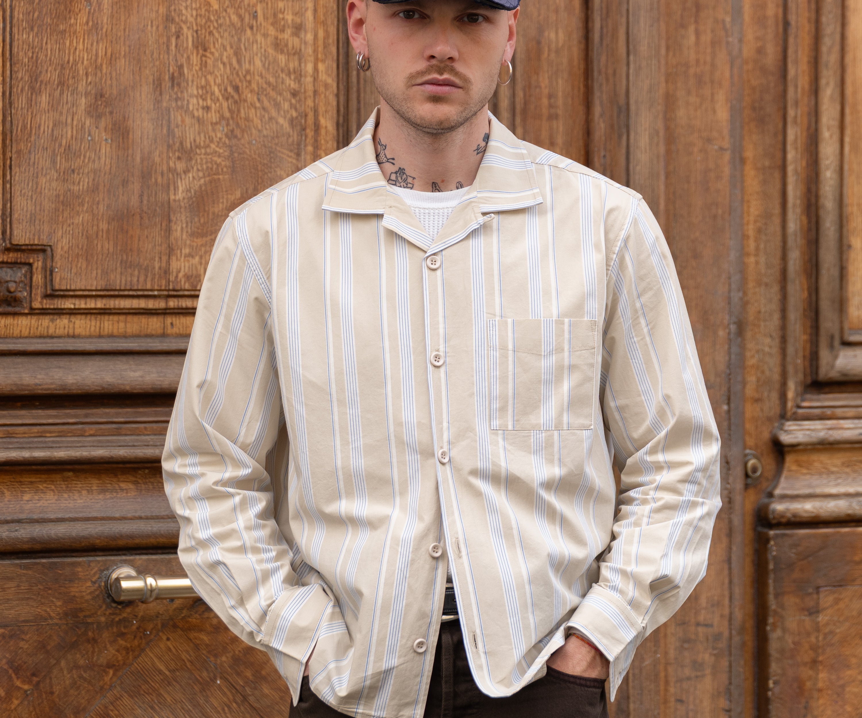 THE RETIREE SHIRT Shirts X-SMALL / BEIGE - BRUT Clothing US