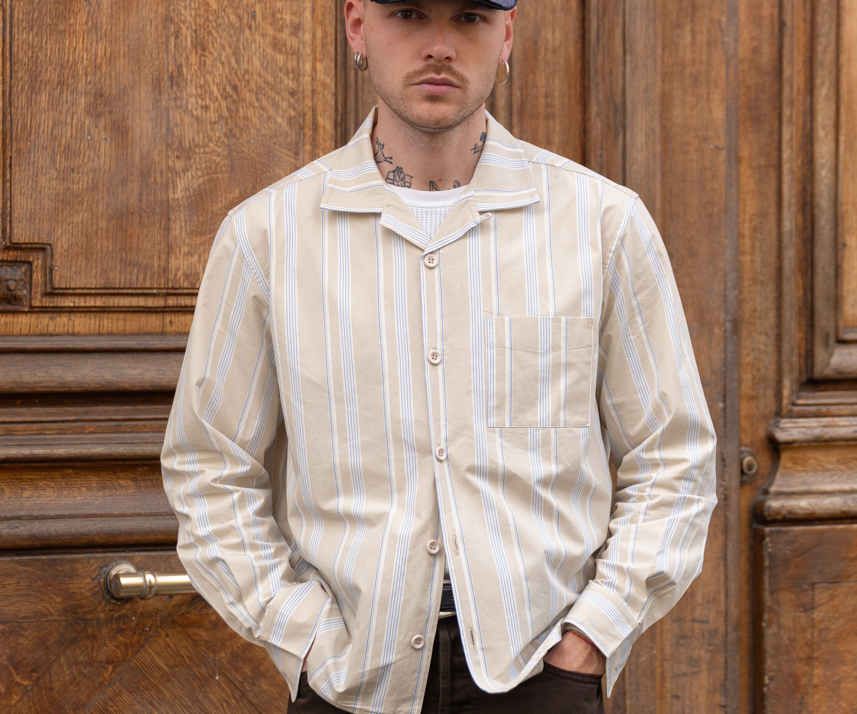 THE RETIREE SHIRT Shirts X-SMALL / BEIGE - BRUT Clothing US