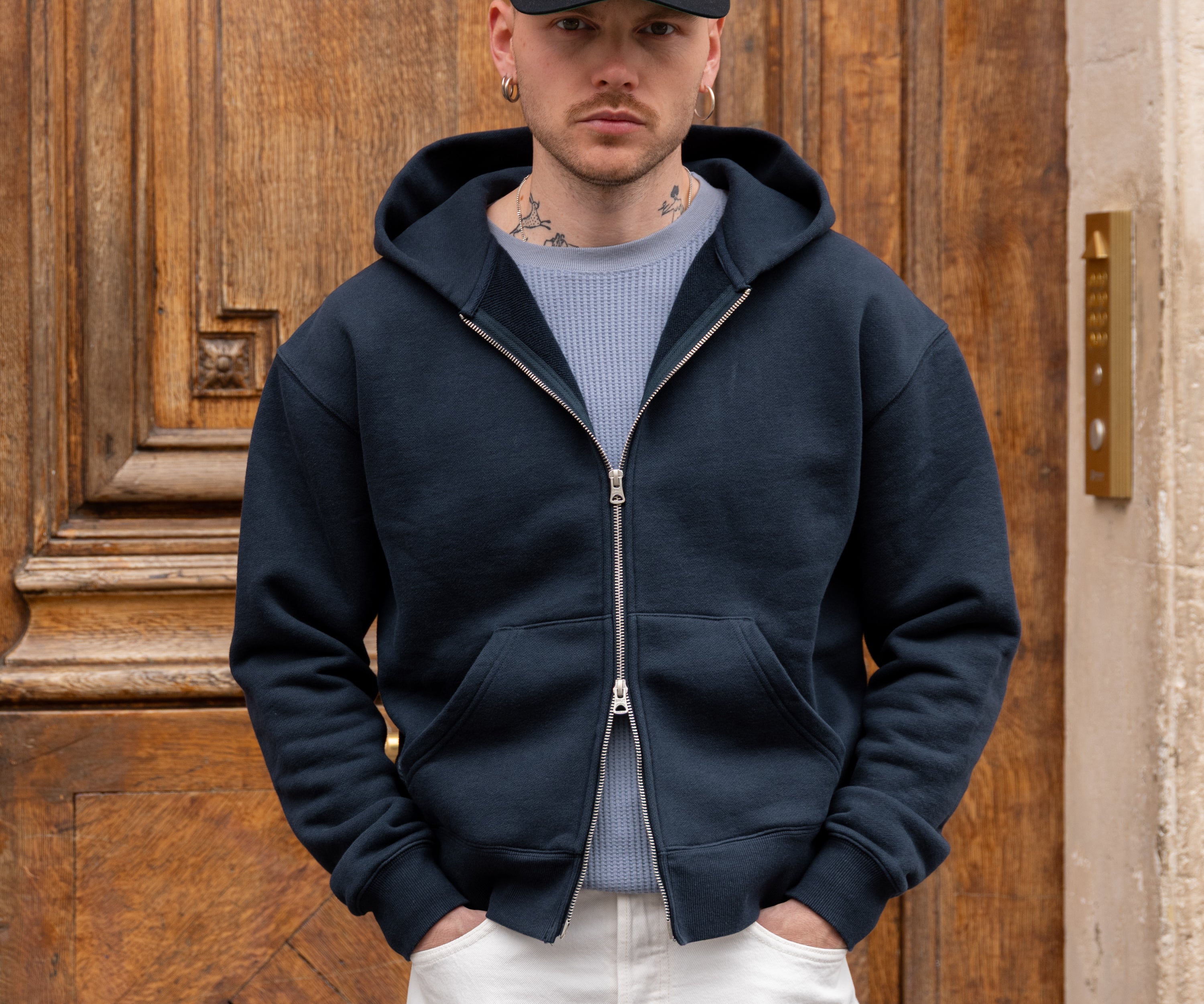 THE ZIP SWEAT Sweatshirts X-SMALL / NAVY - BRUT Clothing US