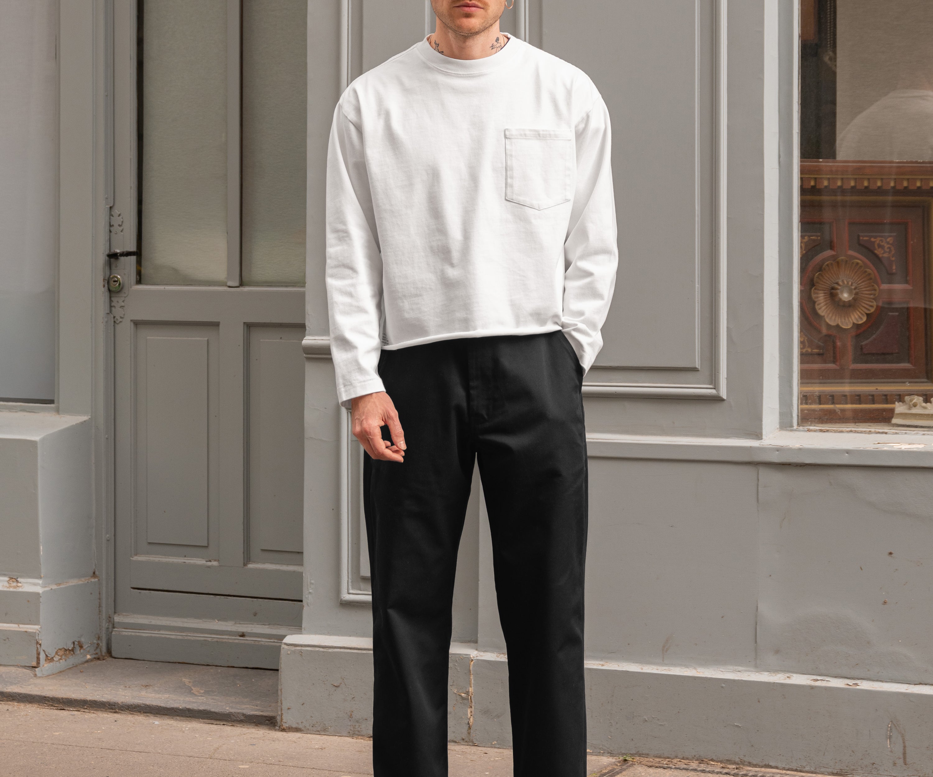 THE BEST LONG SLEEVES POCKET T-SHIRT T-Shirts X-SMALL / WHITE - BRUT Clothing US