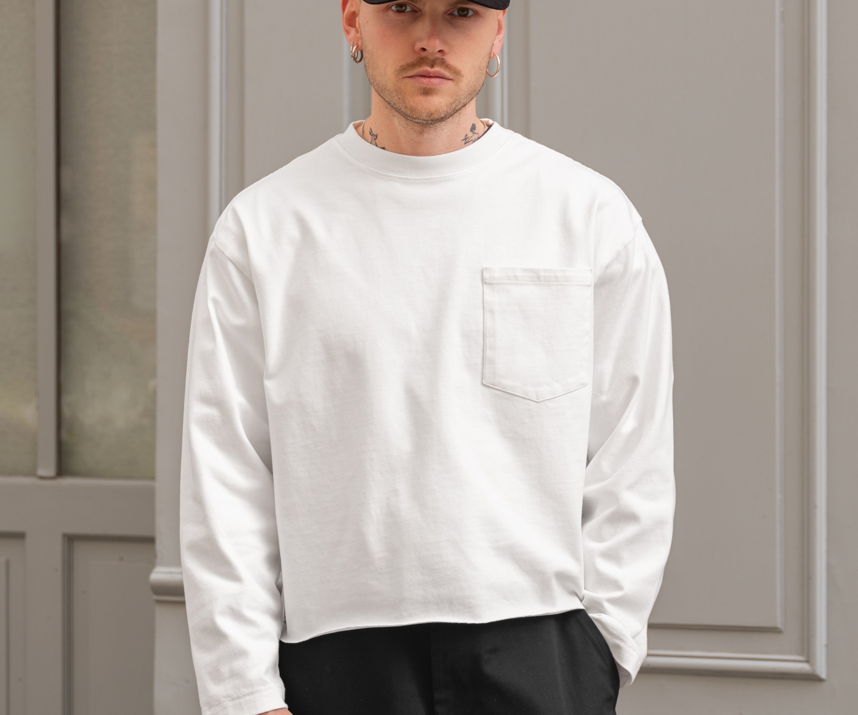 THE BEST LONG SLEEVES POCKET T-SHIRT T-Shirts X-SMALL / WHITE - BRUT Clothing US