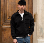 THE ZIPPED POLO Sweatshirts X-SMALL / BLACK - BRUT Clothing US