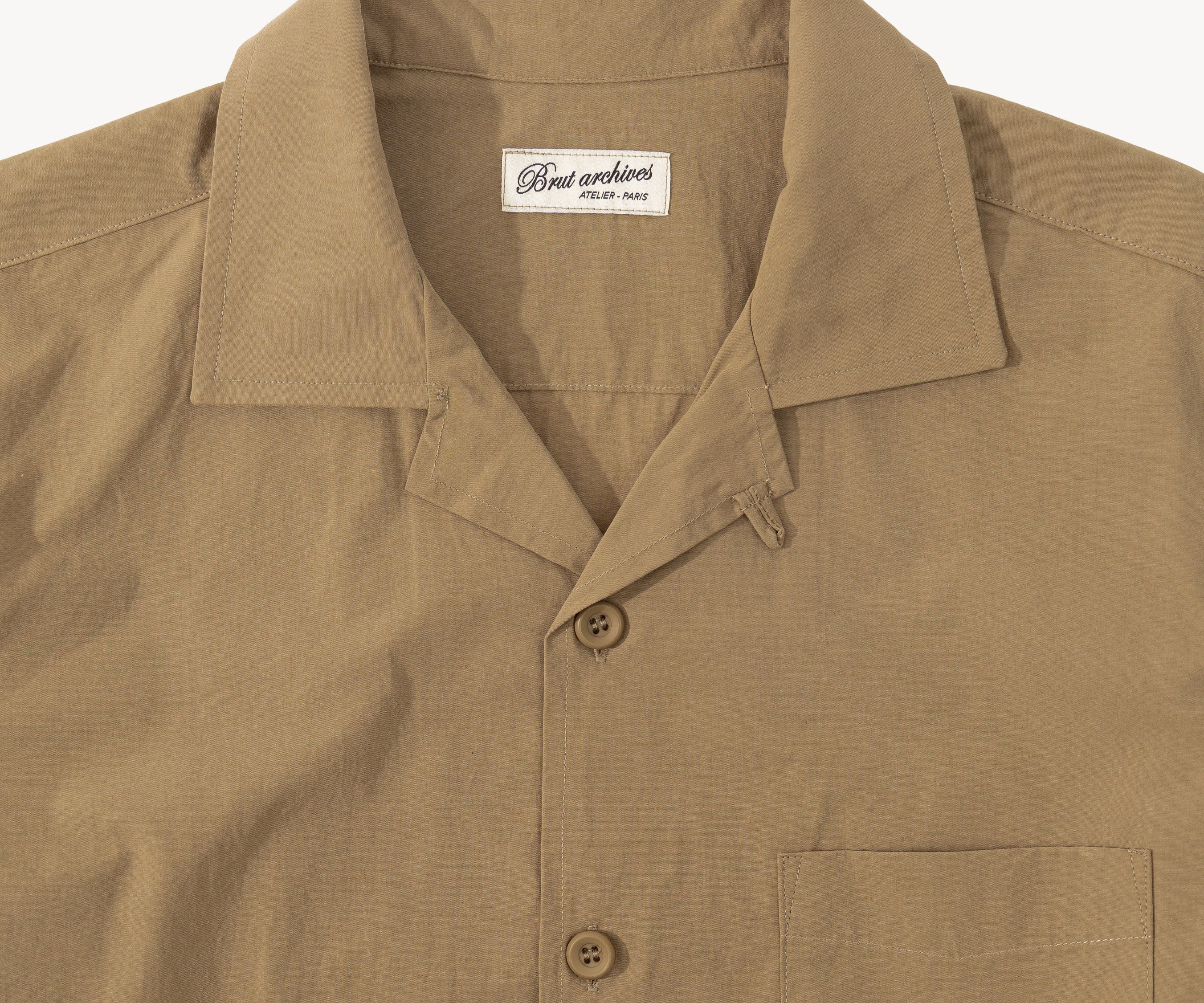 THE RETIREE POPLIN SHIRT Shirts X-SMALL / KHAKI - BRUT Clothing US