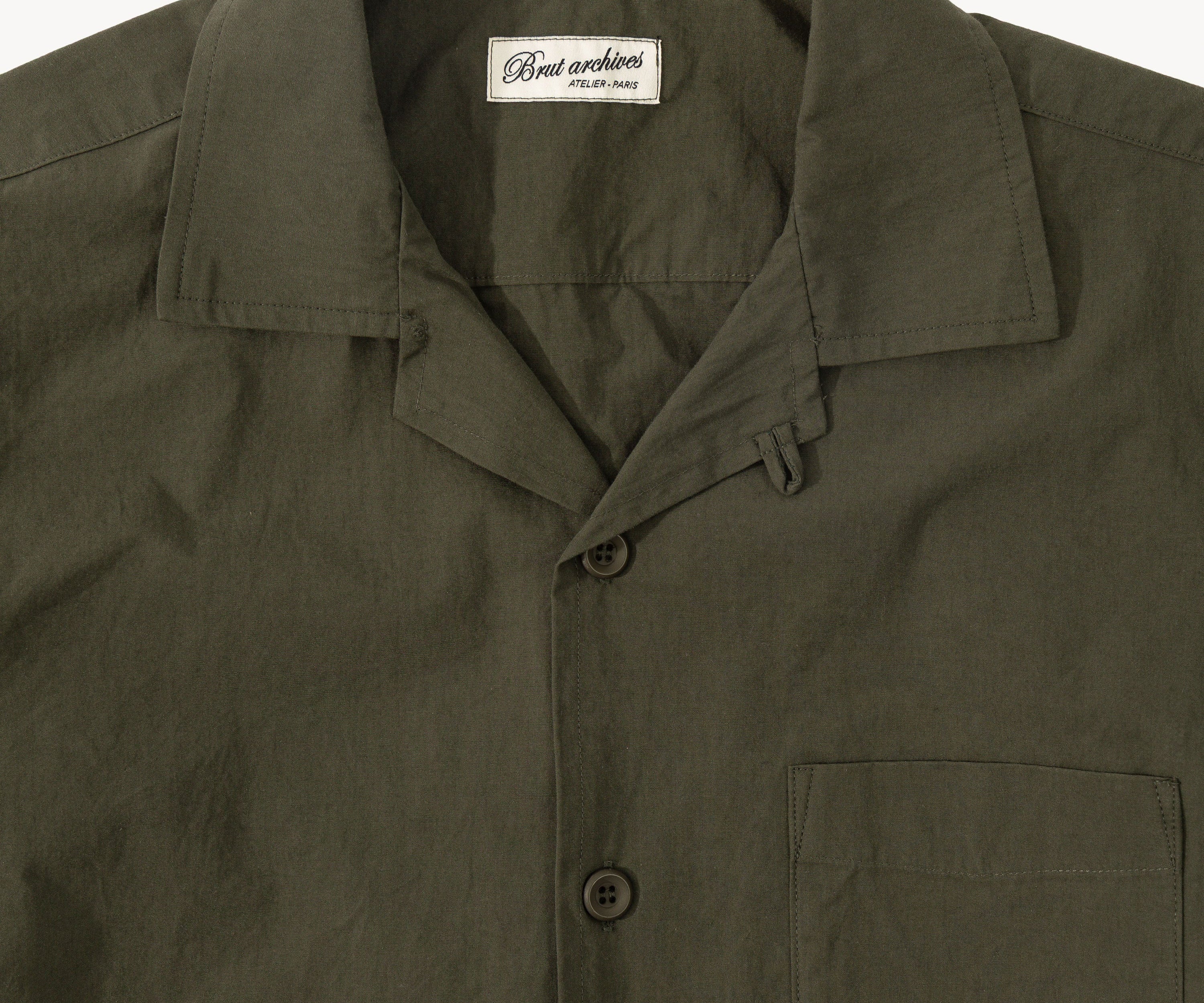 THE RETIREE POPLIN SHIRT Shirts X-SMALL / DARK OLIVE - BRUT Clothing US