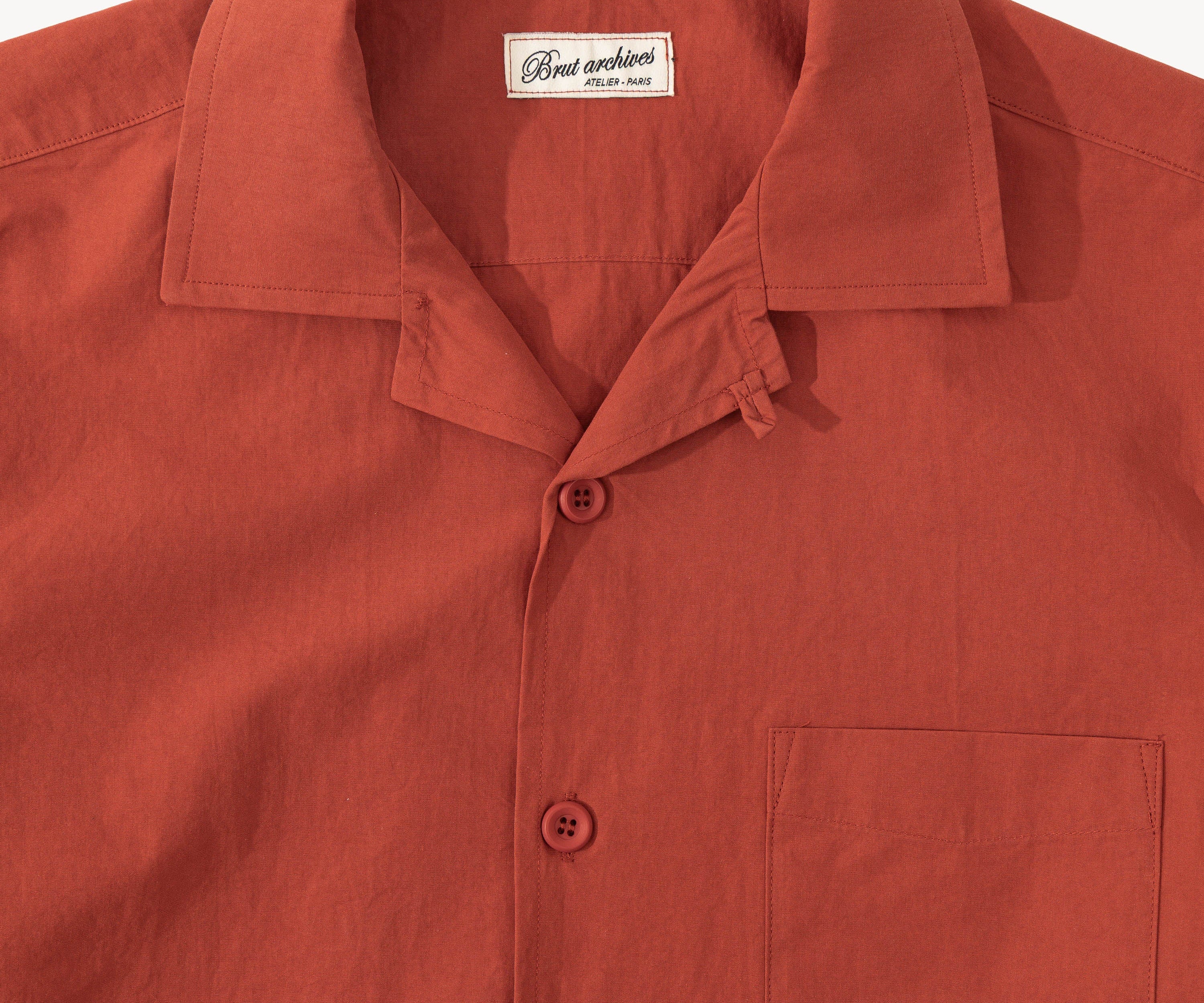 THE RETIREE POPLIN SHIRT Shirts X-SMALL / RED - BRUT Clothing US