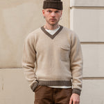 THE V-NECK SHETLAND Knitwear SMALL / BEIGE - BRUT Clothing US