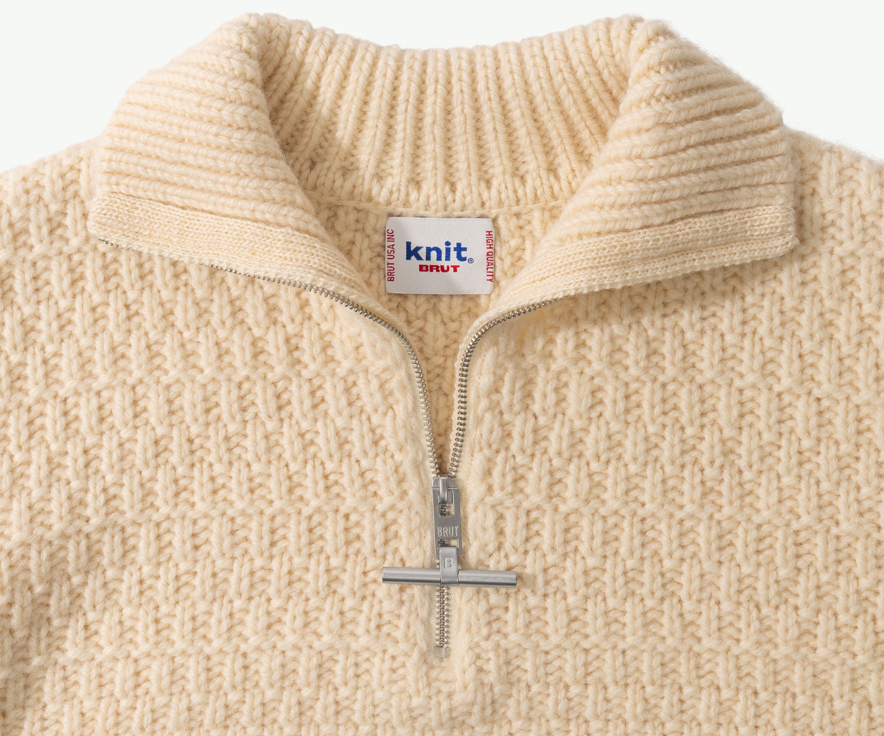 THE WHEAT TRUCKER SWEATER Knitwear SMALL / CREAM - BRUT Clothing US