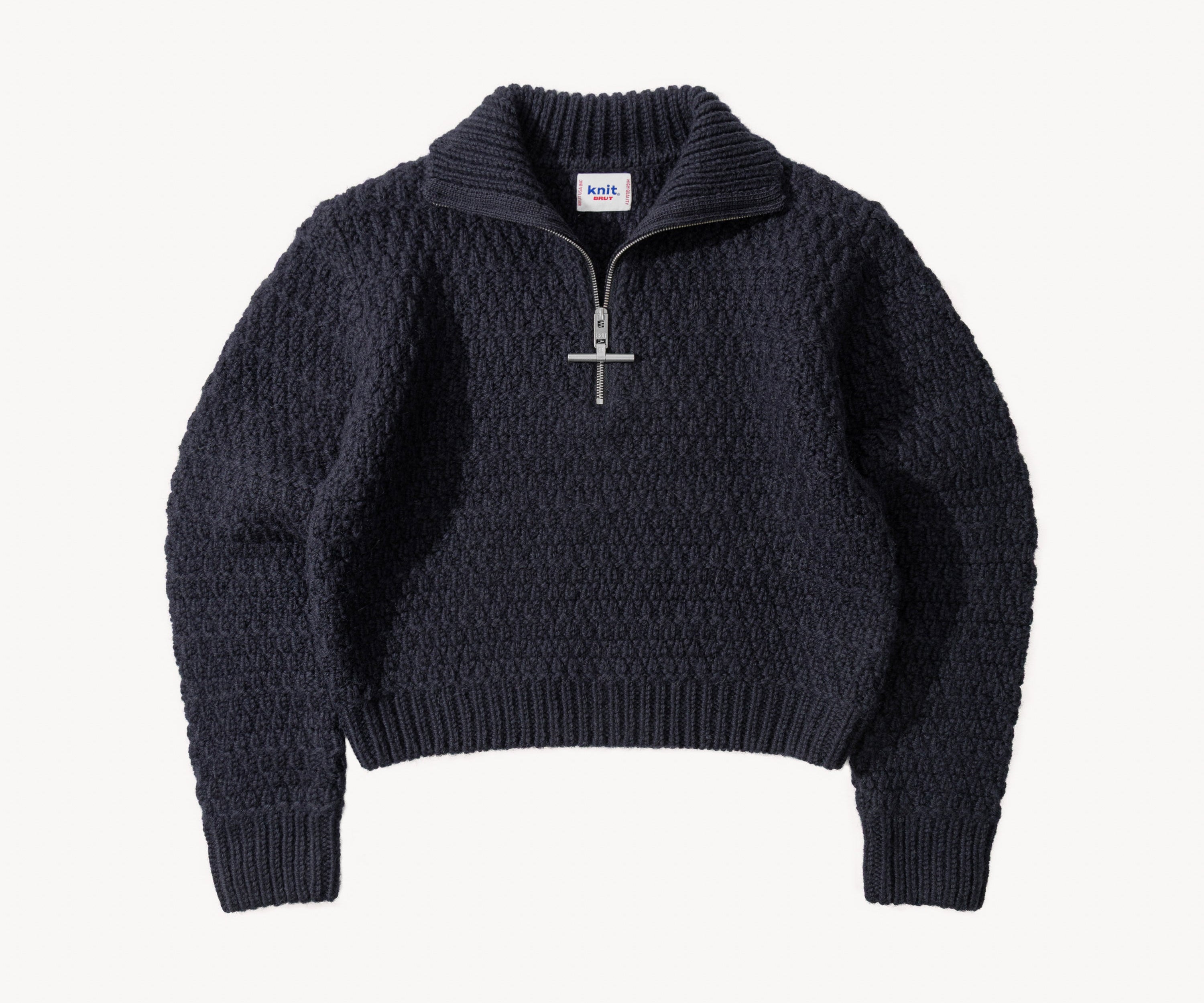 THE WHEAT TRUCKER SWEATER Knitwear SMALL / NAVY - BRUT Clothing US