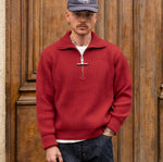 THE TRUCKER SWEATER Knitwear SMALL / RED - BRUT Clothing US