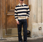 THE SHETLAND POLO Knitwear X-SMALL / NAVY / ECRU - BRUT Clothing US