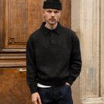 THE SHETLAND POLO Knitwear X-SMALL / CHARCOAL - BRUT Clothing US