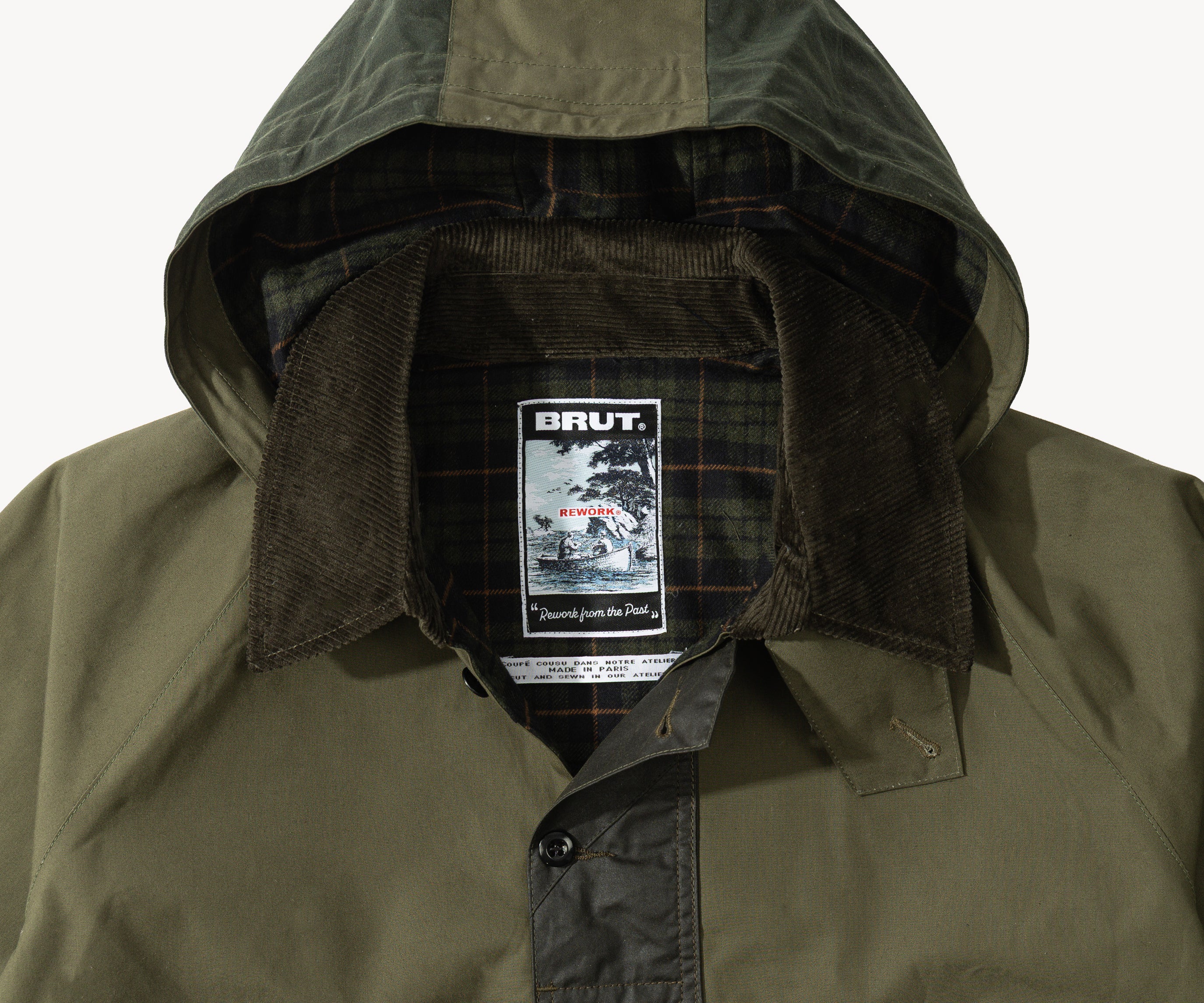REWORK® POP-OVER WAX JACKET - N° 020 Accessories GREEN / LARGE - BRUT Clothing US