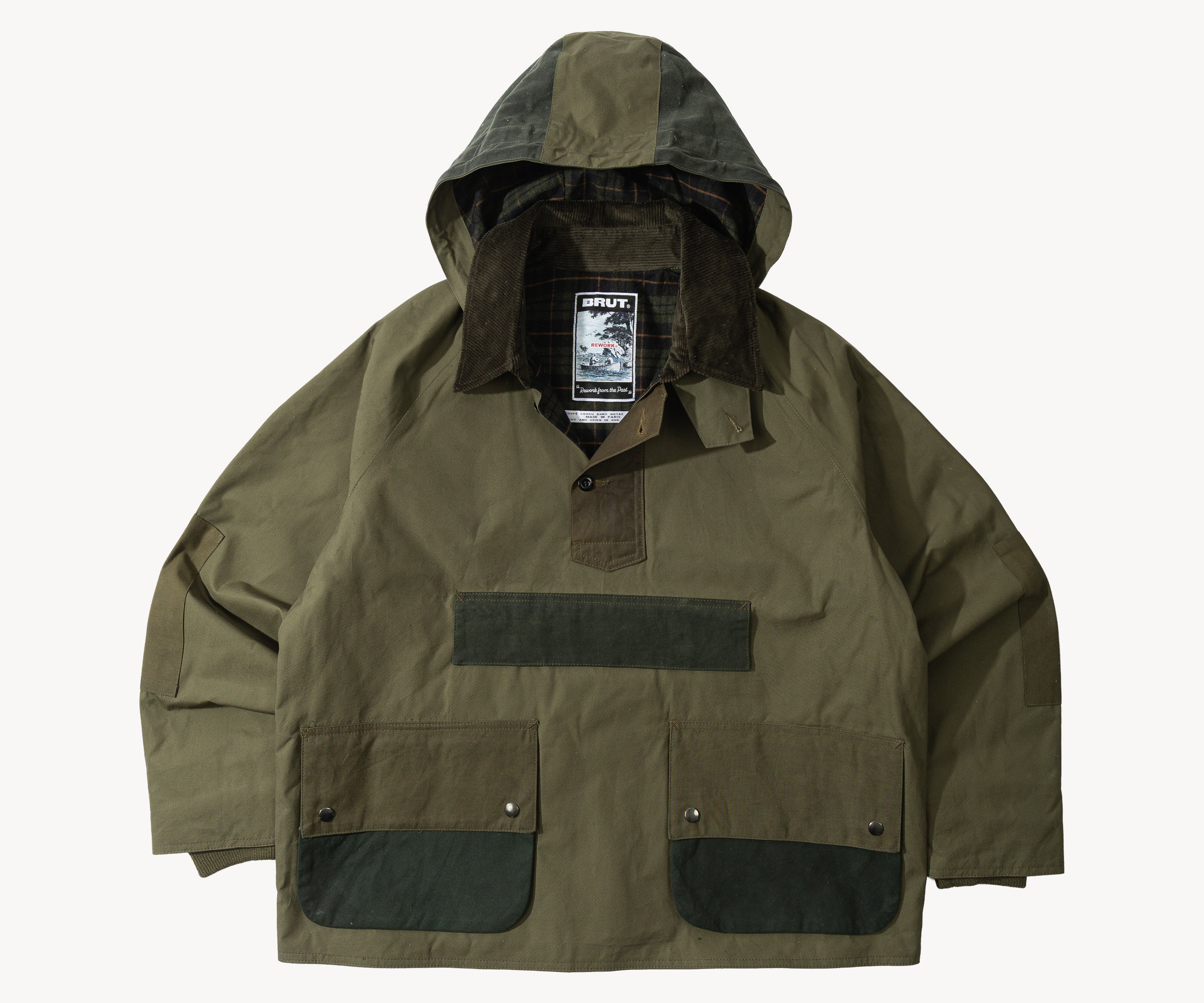 REWORK® POP-OVER WAX JACKET - N° 021 Accessories GREEN / LARGE - BRUT Clothing US