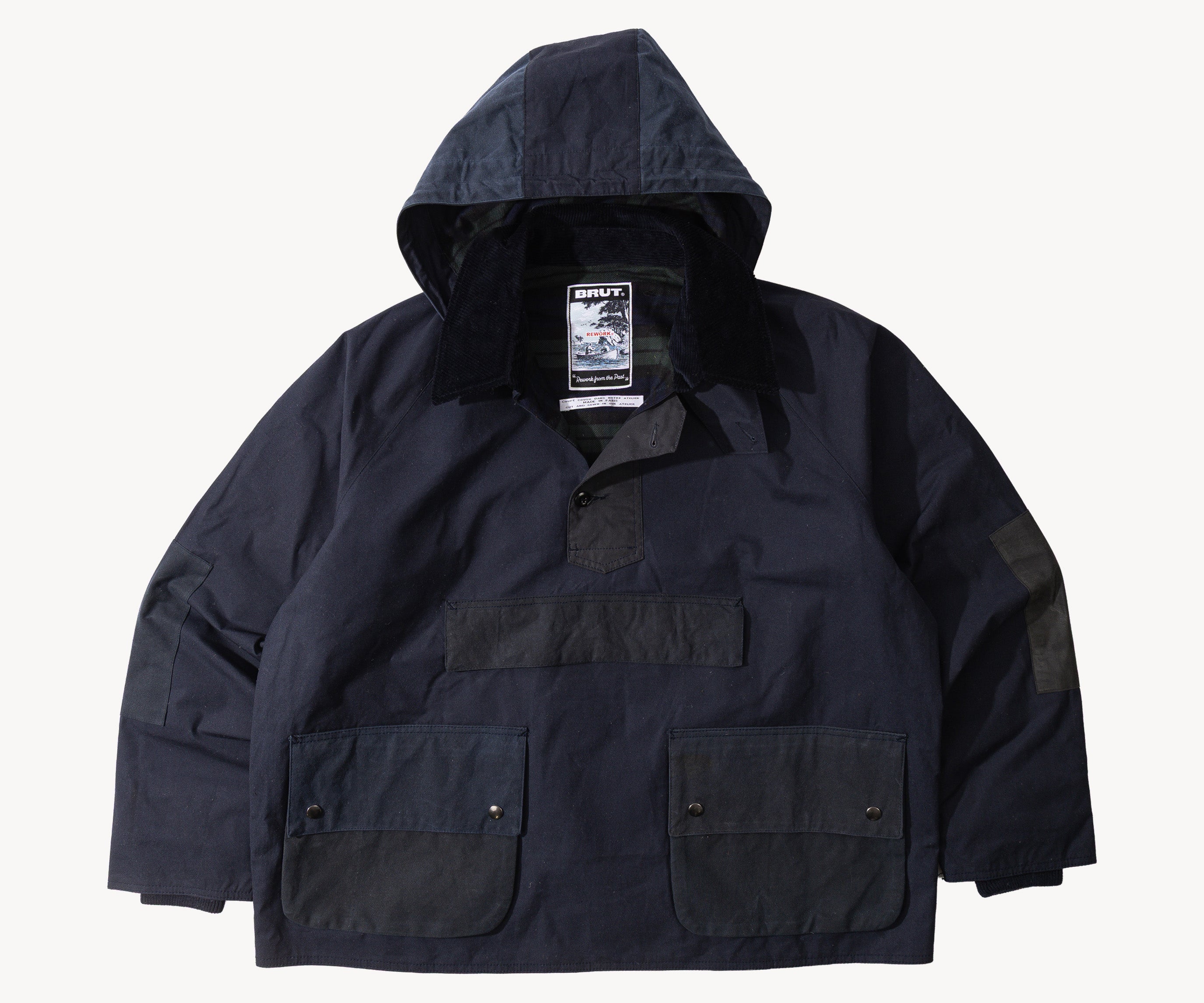 REWORK® POP-OVER WAX JACKET - N° 034 Accessories BLUE / X-LARGE - BRUT Clothing US