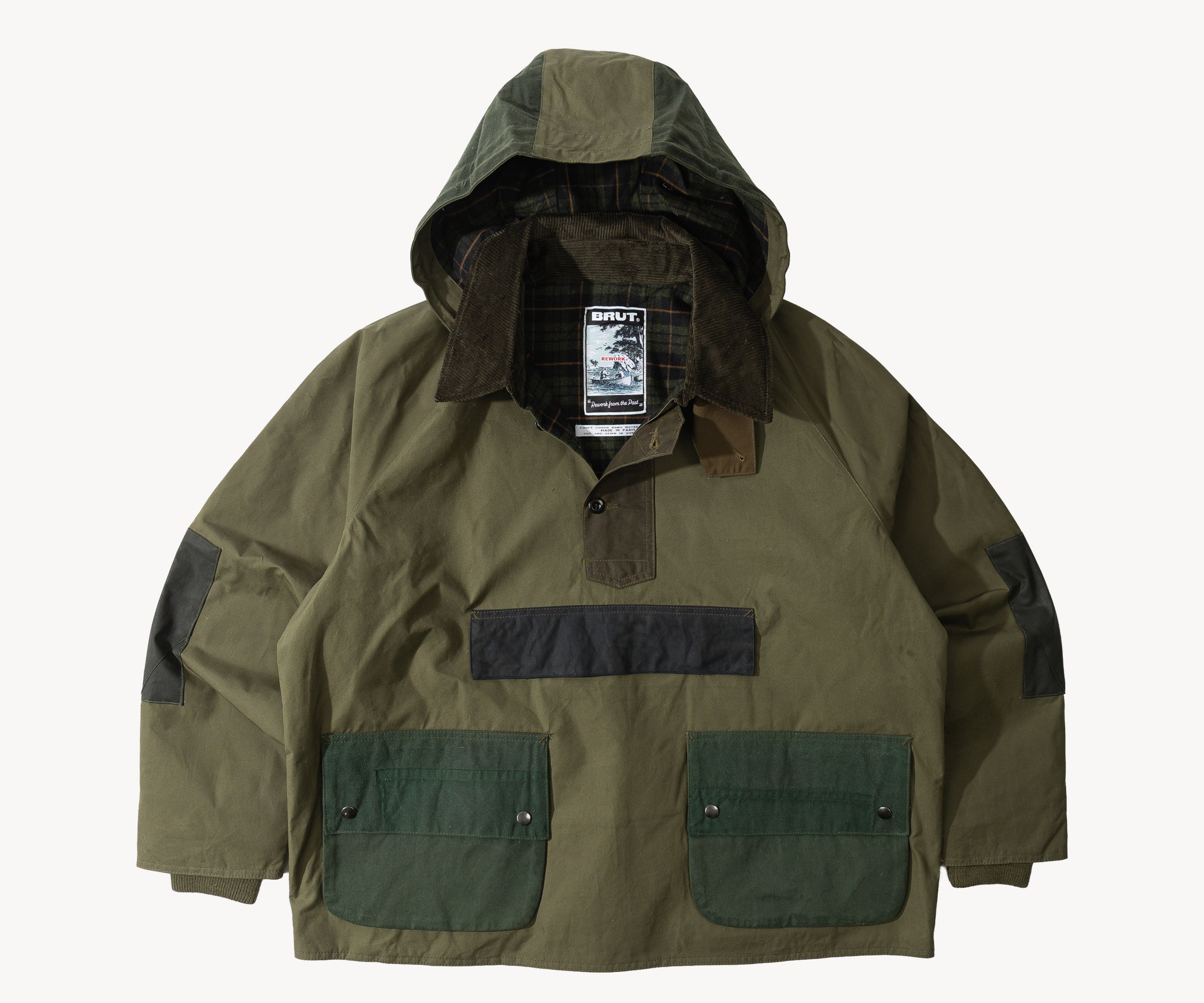 REWORK® POP-OVER WAX JACKET - N° 029 Accessories GREEN / X-LARGE - BRUT Clothing US