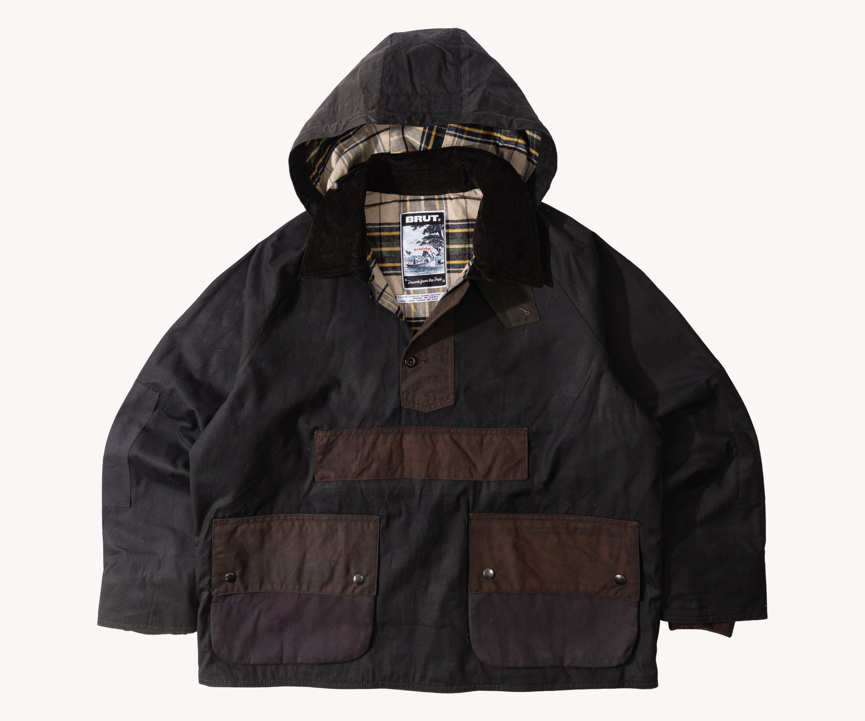 REWORK® POP-OVER WAX JACKET - N° 025 Accessories BROWN / LARGE - BRUT Clothing US