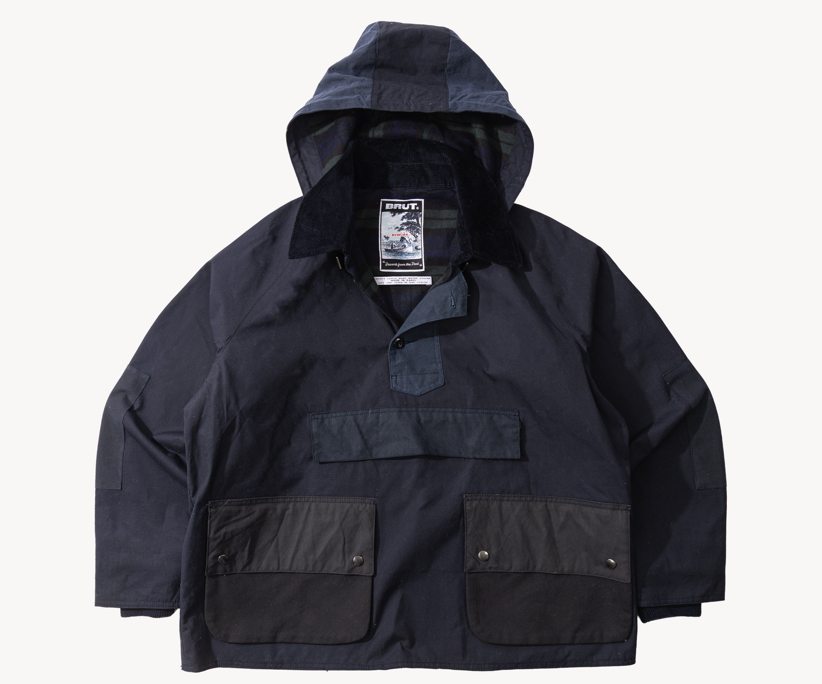 REWORK® POP-OVER WAX JACKET - N° 027 Accessories BLUE / LARGE - BRUT Clothing US
