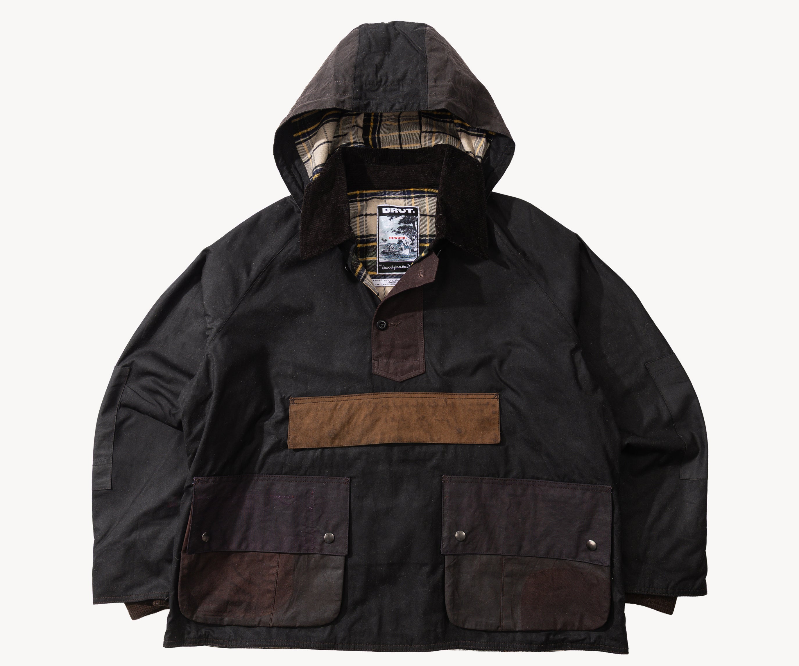 REWORK® POP-OVER WAX JACKET - N° 023 Accessories BROWN / LARGE - BRUT Clothing US