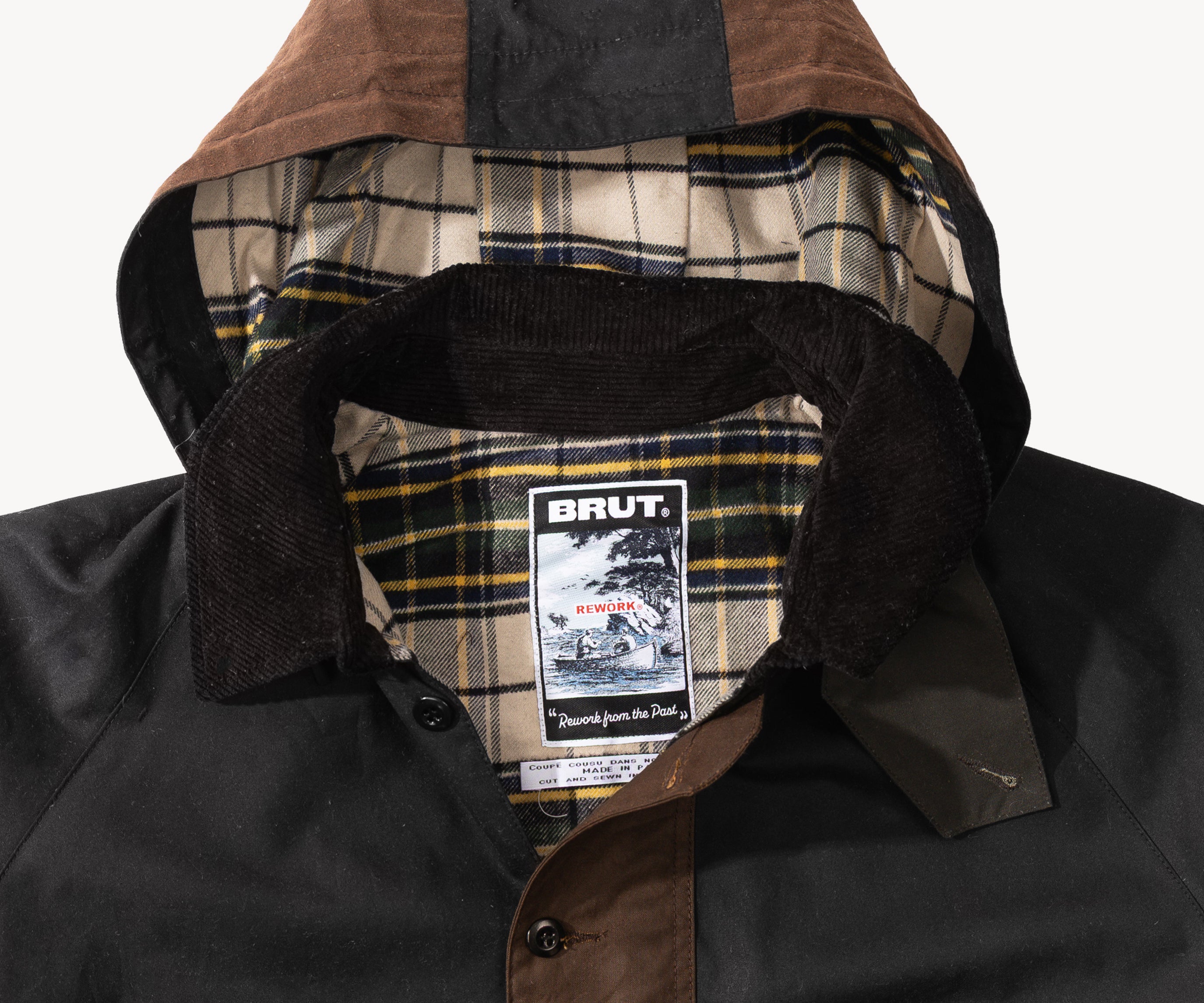 REWORK® POP-OVER WAX JACKET - N° 013 Coats & Jackets BROWN / MEDIUM - BRUT Clothing US