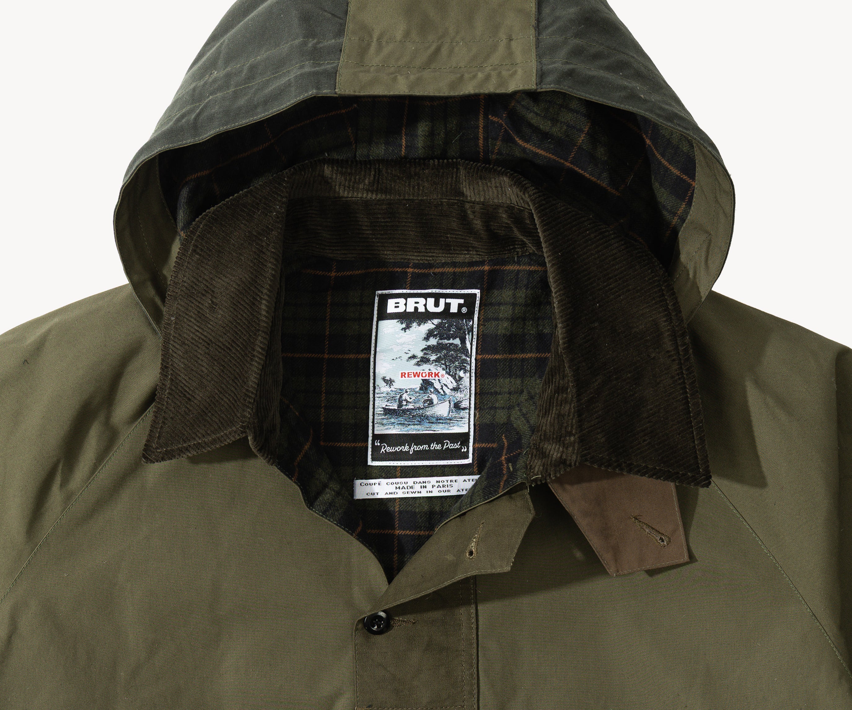 REWORK® POP-OVER WAX JACKET - N° 022 Accessories GREEN / LARGE - BRUT Clothing US