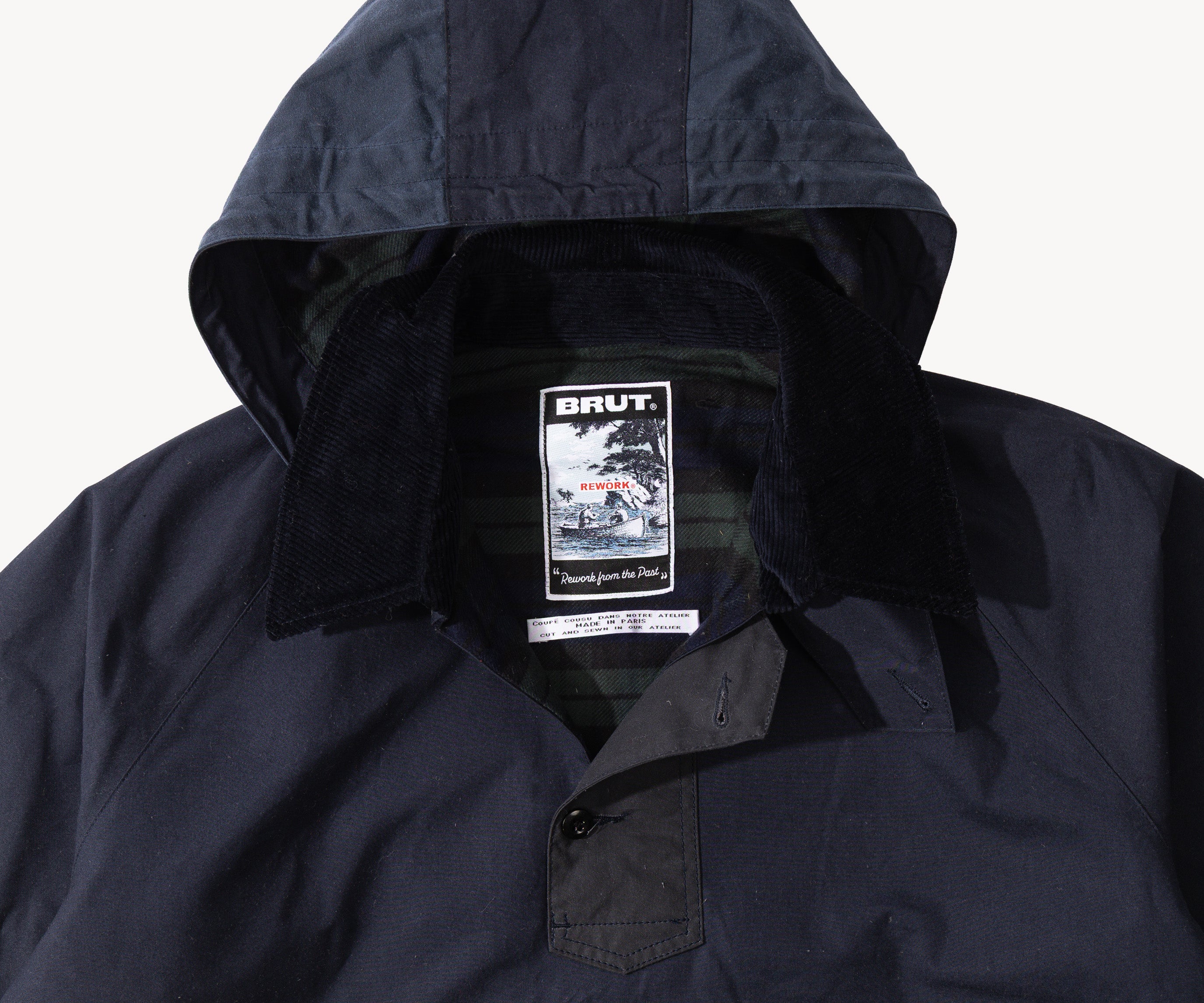 REWORK® POP-OVER WAX JACKET - N° 034 Accessories BLUE / X-LARGE - BRUT Clothing US
