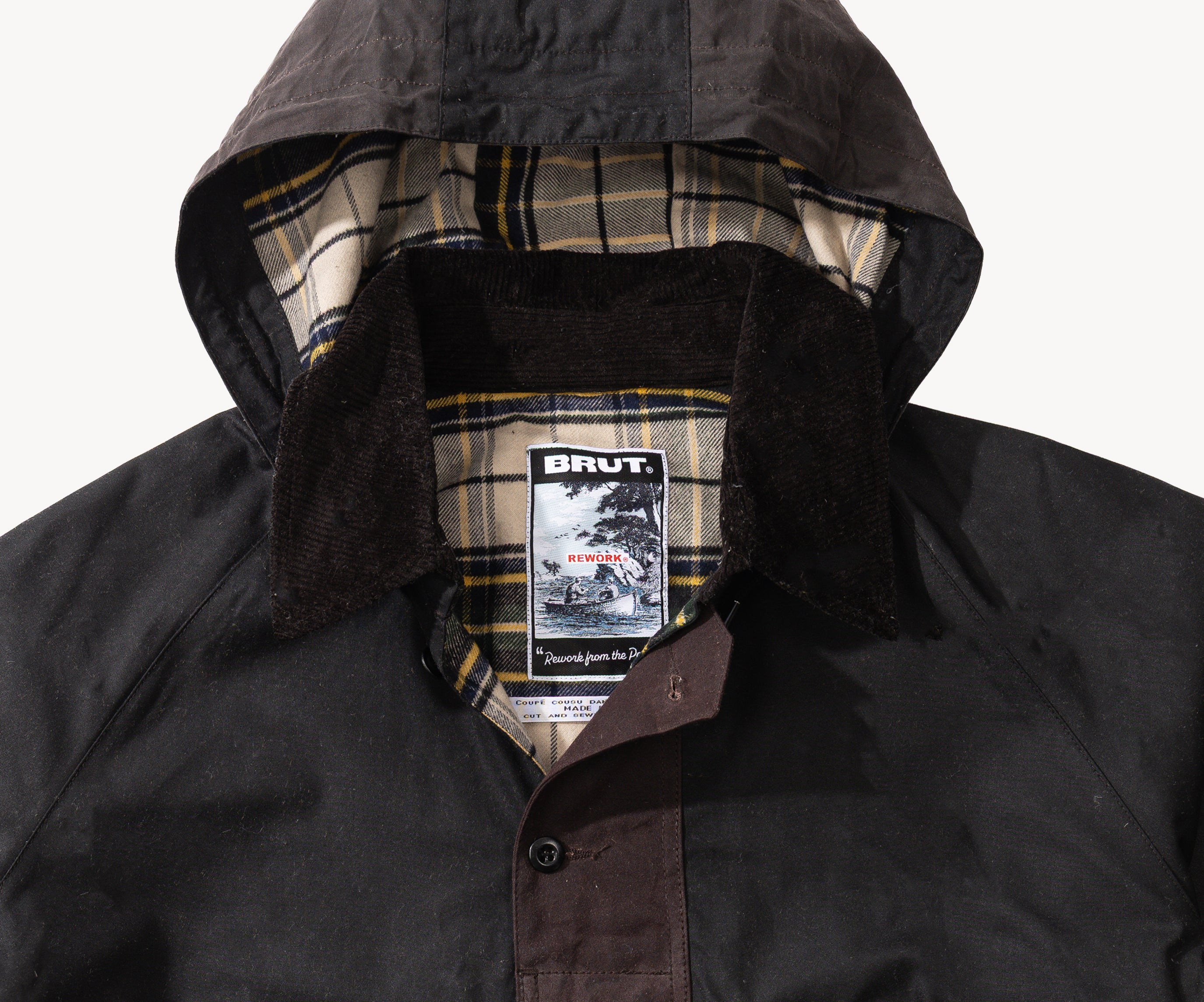 REWORK® POP-OVER WAX JACKET - N° 023 Accessories BROWN / LARGE - BRUT Clothing US