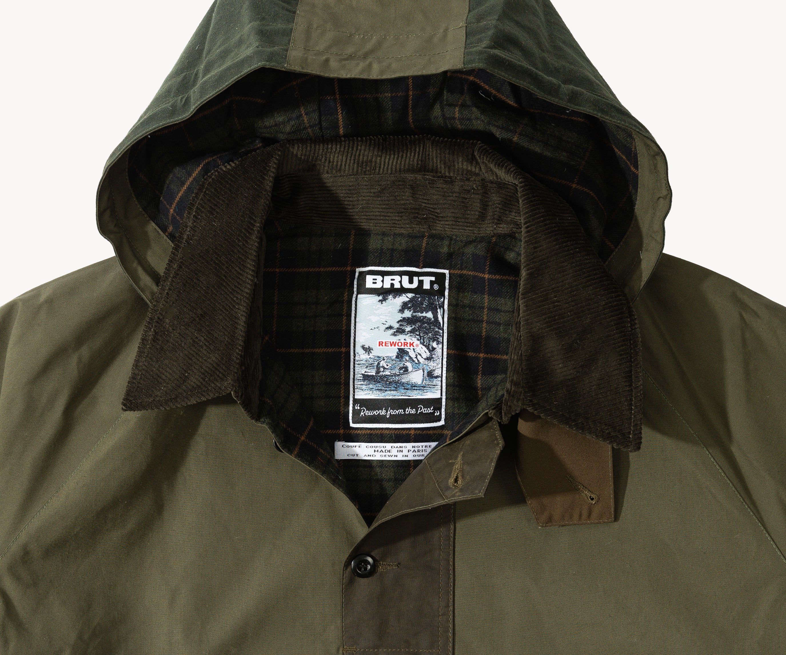 REWORK® POP-OVER WAX JACKET - N° 029 Accessories GREEN / X-LARGE - BRUT Clothing US