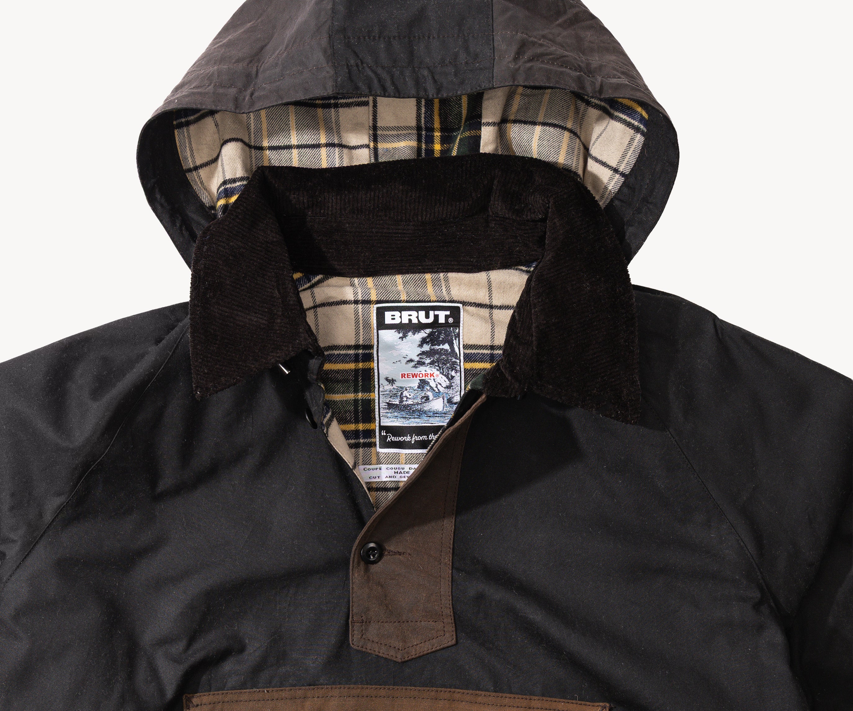 REWORK® POP-OVER WAX JACKET - N° 033 Accessories BROWN / X-LARGE - BRUT Clothing US