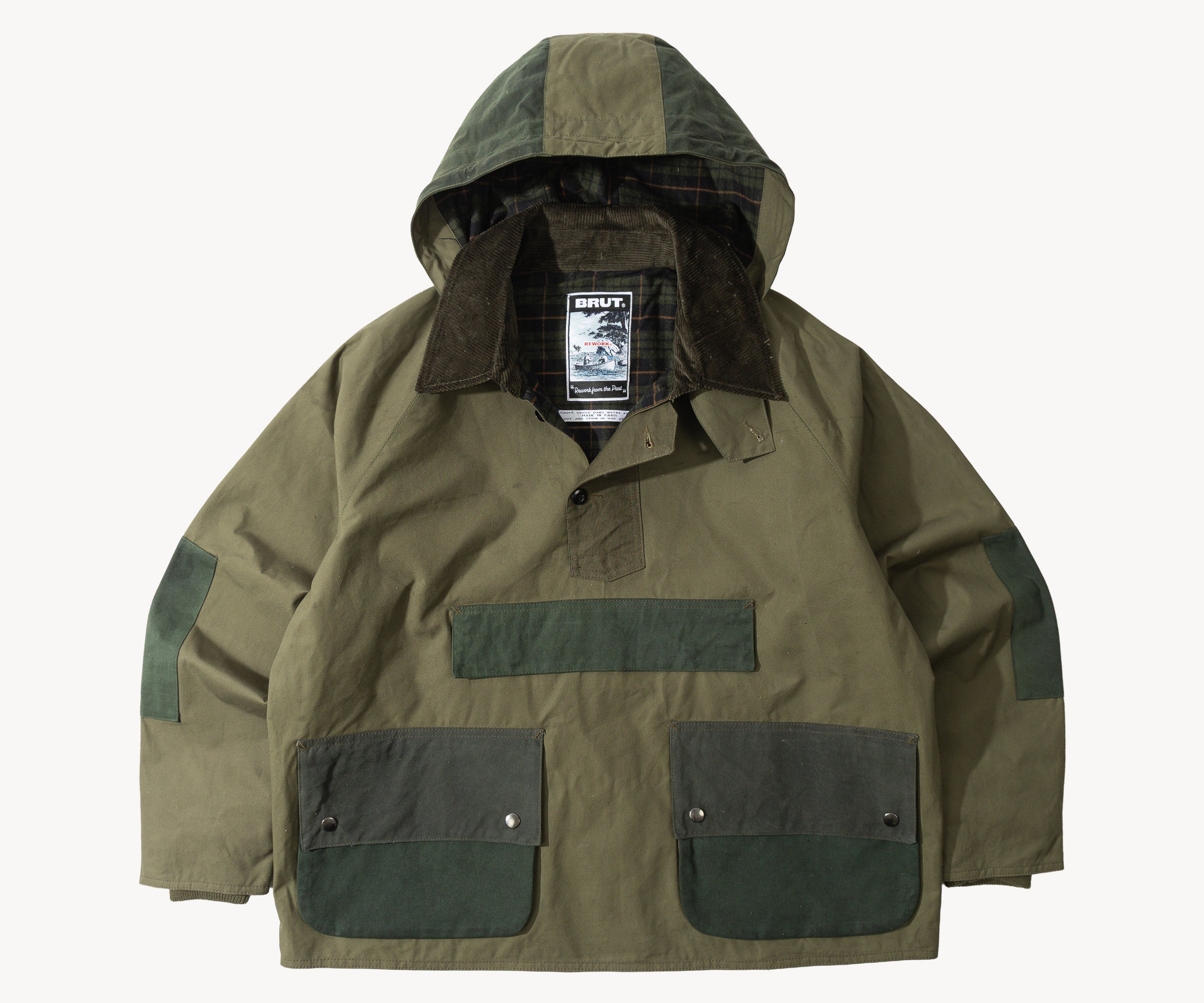 REWORK® POP-OVER WAX JACKET - N° 018 Accessories GREEN / LARGE - BRUT Clothing US